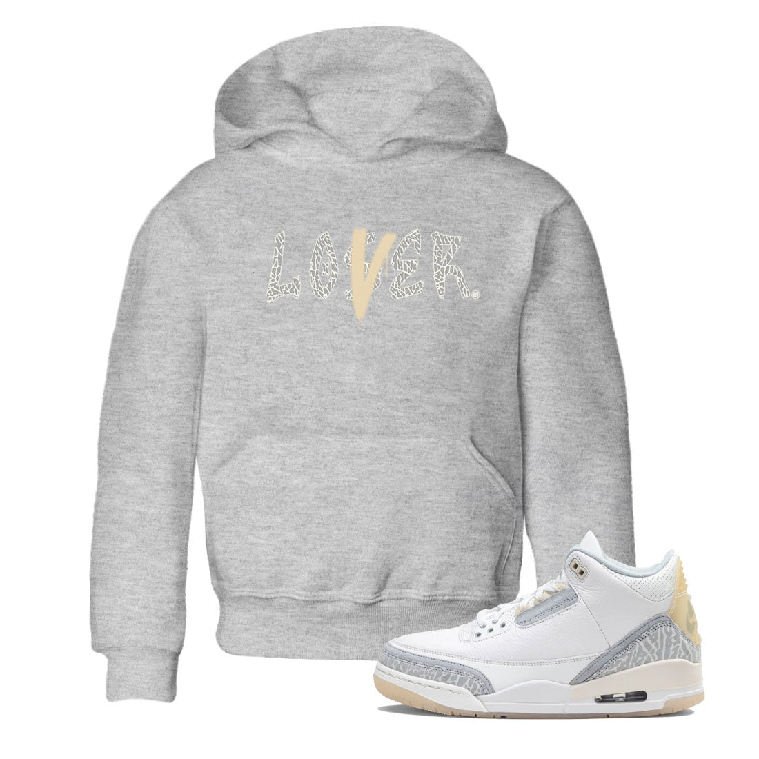Jordan 3 Craft Ivory shirt to match jordans Loser Lover sneaker tees 3s Ivory Drip Gear Zone baby toddler Heather Grey 1 cotton Shirt