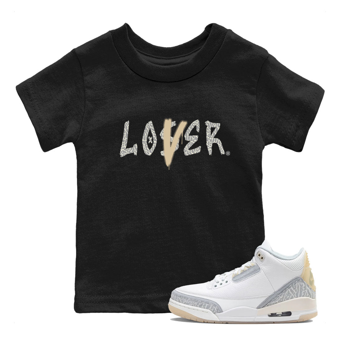 Jordan 3 Craft Ivory shirt to match jordans Loser Lover sneaker tees 3s Ivory Drip Gear Zone baby toddler Black 1 cotton Shirt