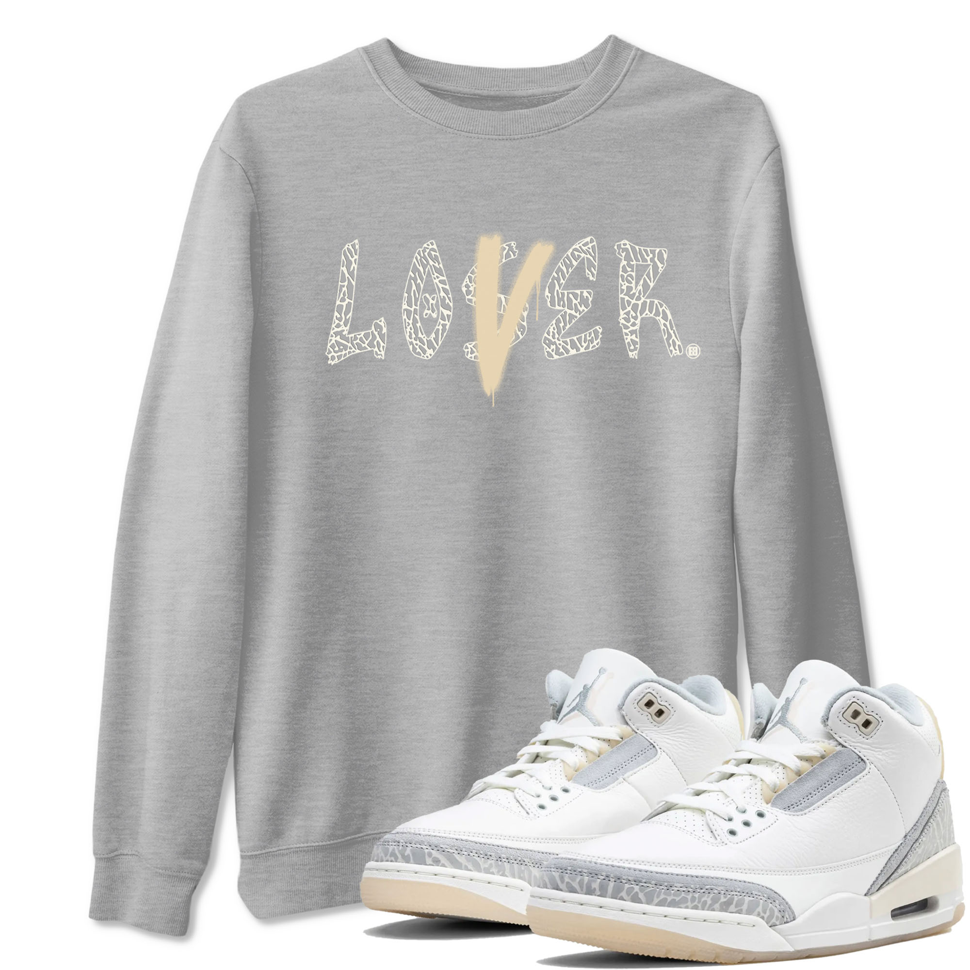 Jordan 3 Craft Ivory shirt to match jordans Loser Lover sneaker tees 3s Ivory Drip Gear Zone unisex cotton Heather Grey 1 crew neck shirt