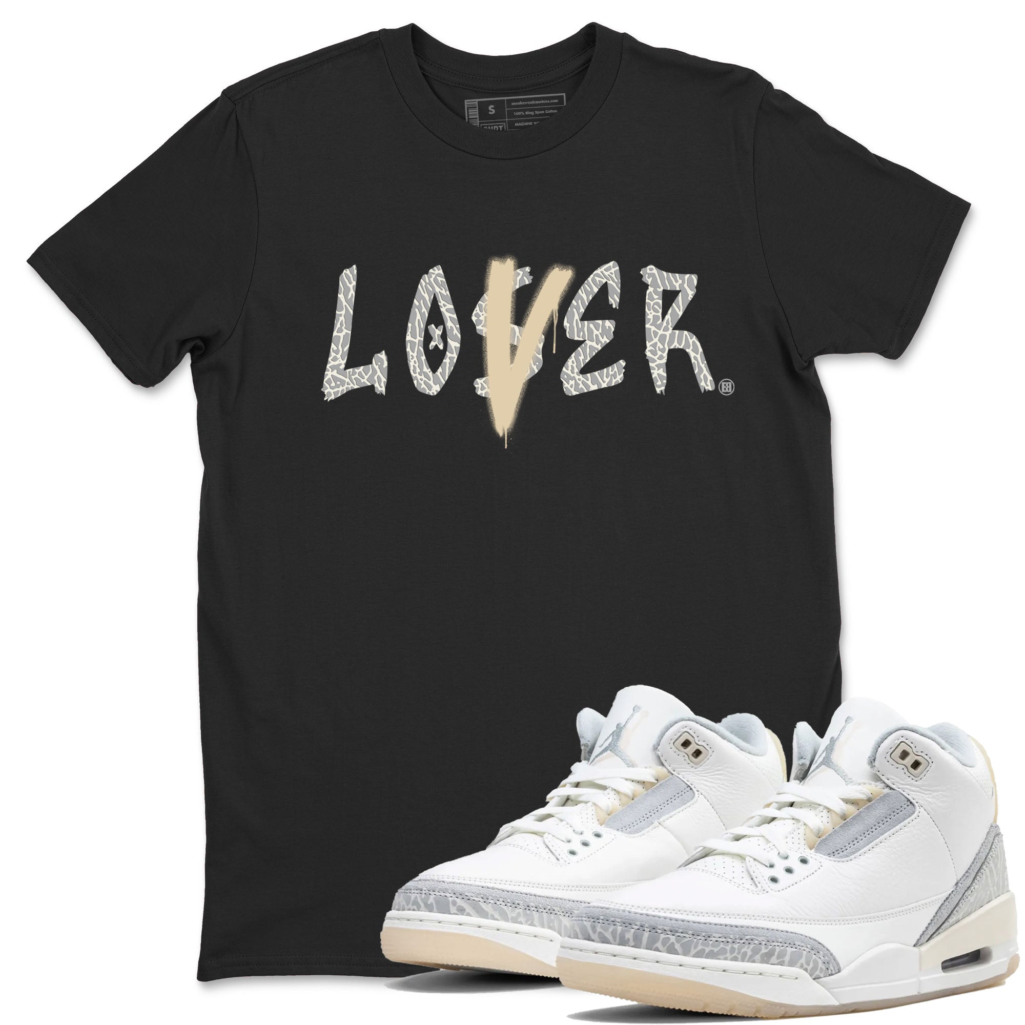 Jordan 3 Craft Ivory shirt to match jordans Loser Lover sneaker tees 3s Ivory Drip Gear Zone unisex cotton Black 1 crew neck shirt