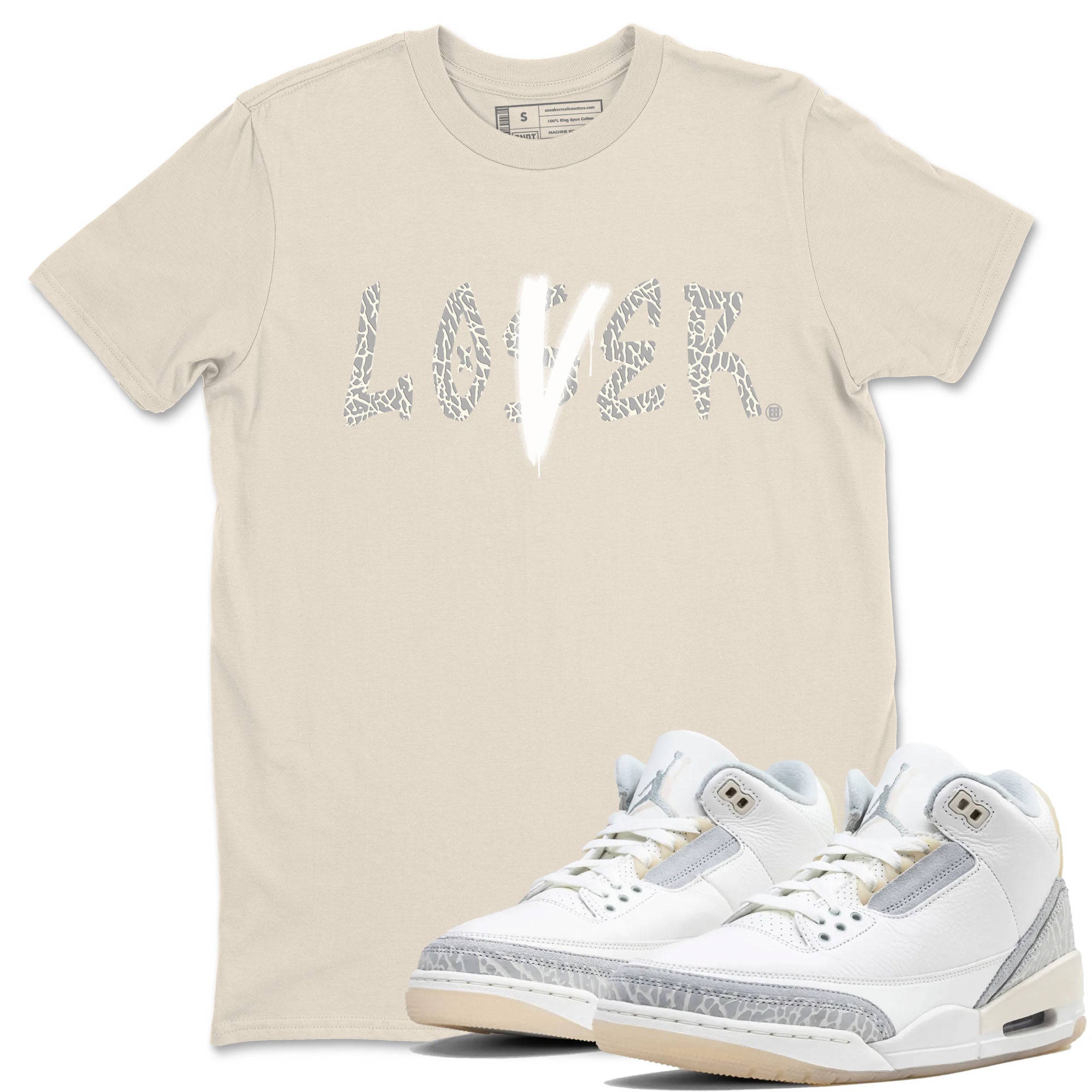 Jordan 3 Craft Ivory shirt to match jordans Loser Lover sneaker tees 3s Ivory Drip Gear Zone unisex cotton Natural 1 crew neck shirt