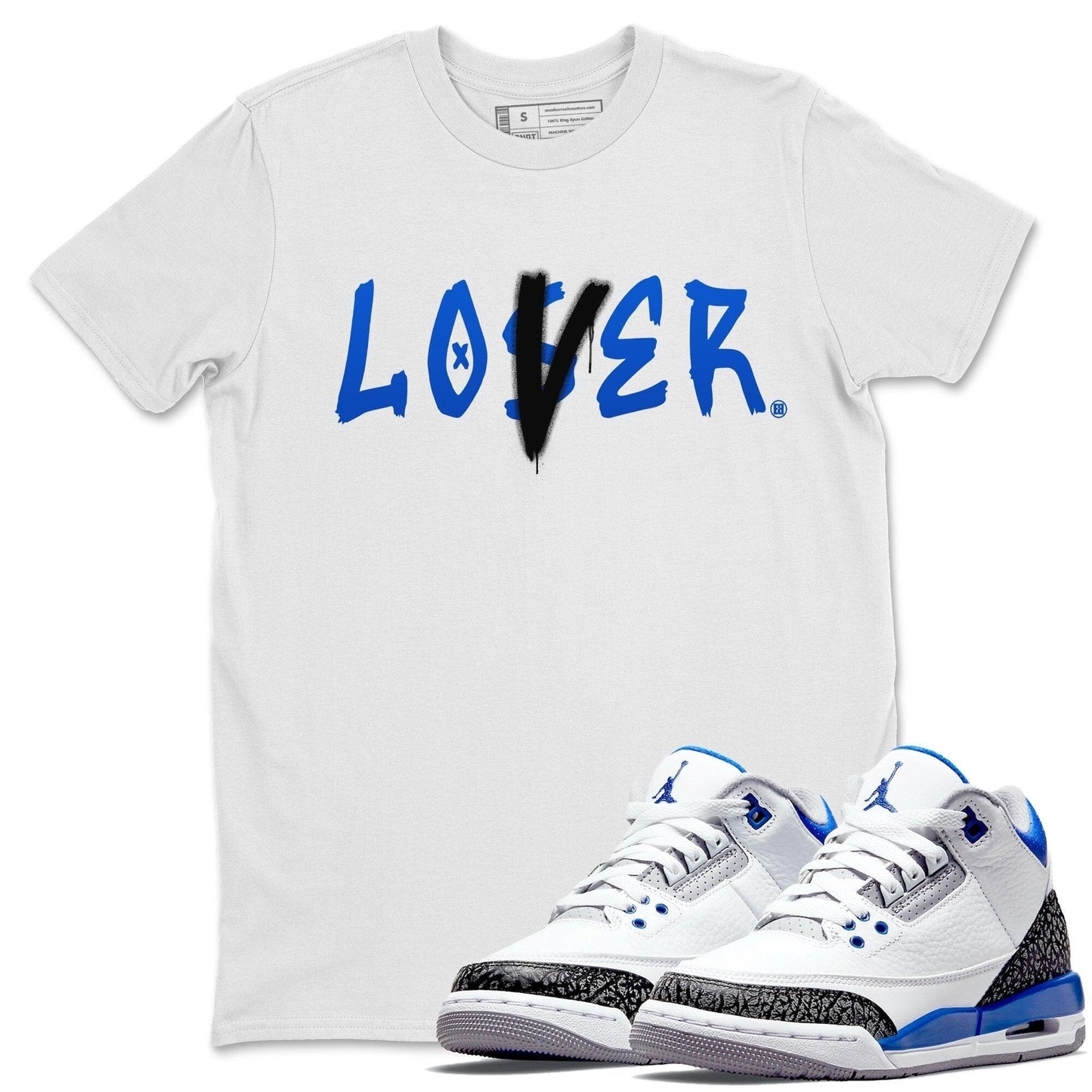 Jordan 3 Racer Blue Shirt To Match Jordans Loser Lover Sneaker Tees Jordan 3 Racer Blue Drip Gear Zone Sneaker Matching Clothing Unisex Shirts