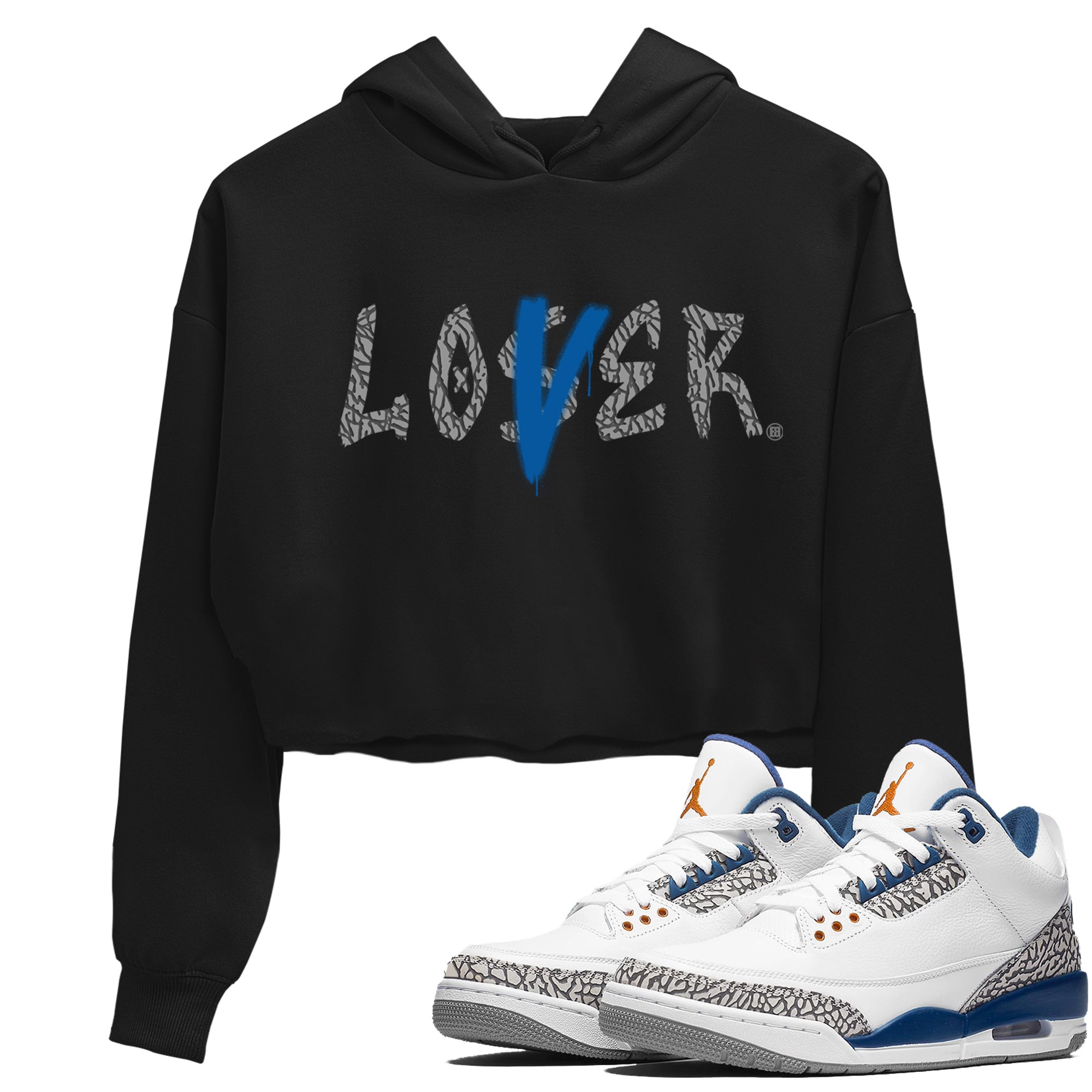 Air Jordan 3 Wizards Sneaker Match Tees Loser Lover Sneaker Tees 3s Wizards T-Shirt Women's Shirts Black 1