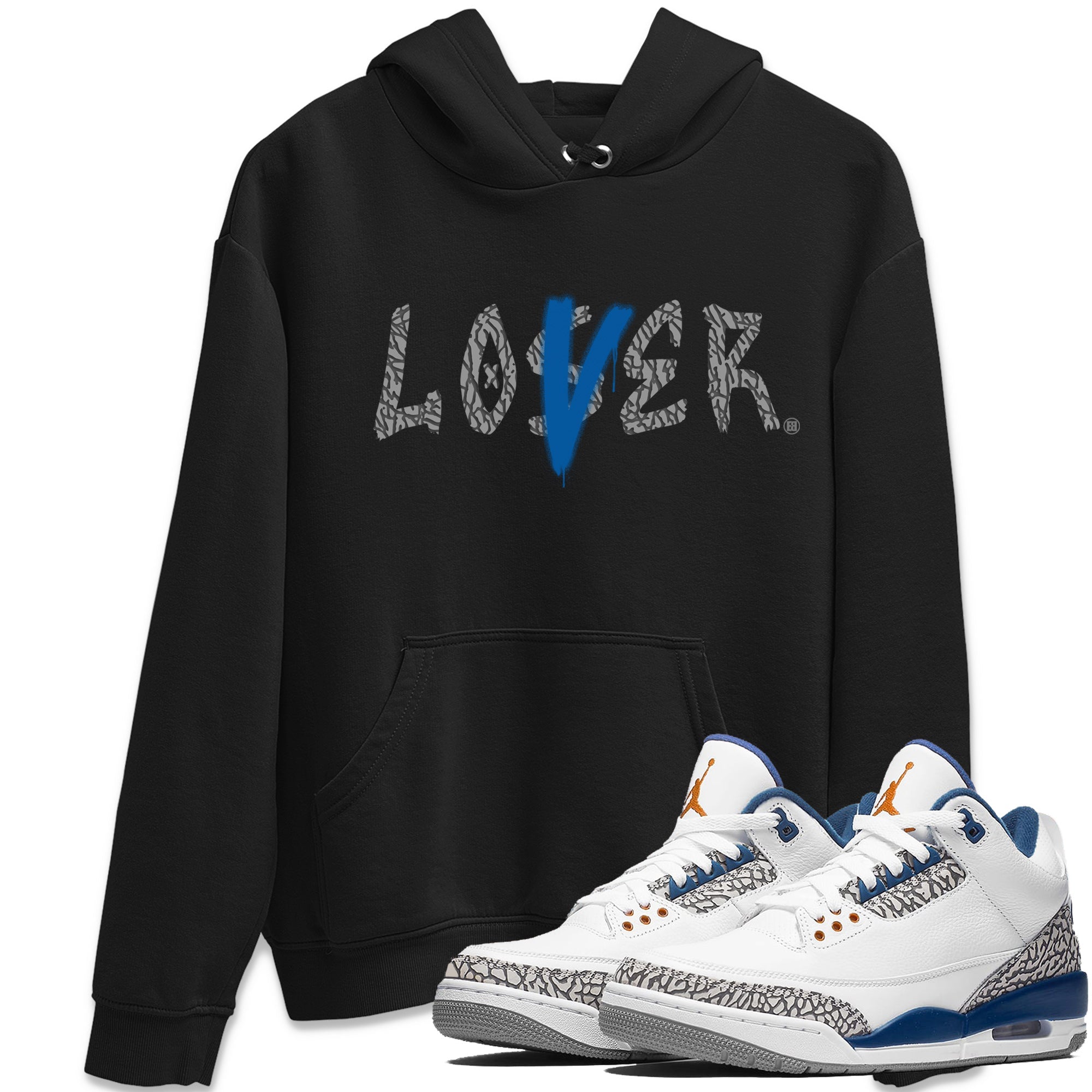 Air Jordan 3 Wizards Sneaker Match Tees Loser Lover Streetwear Sneaker Shirt 3s Wizards T-Shirt Unisex Shirts Black 1