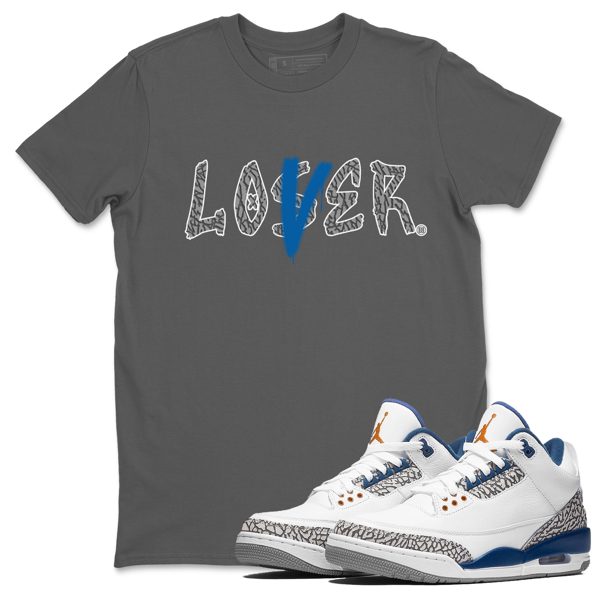 Air Jordan 3 Wizards Sneaker Match Tees Loser Lover Streetwear Sneaker Shirt 3s Wizards T-Shirt Unisex Shirts Cool Grey 1