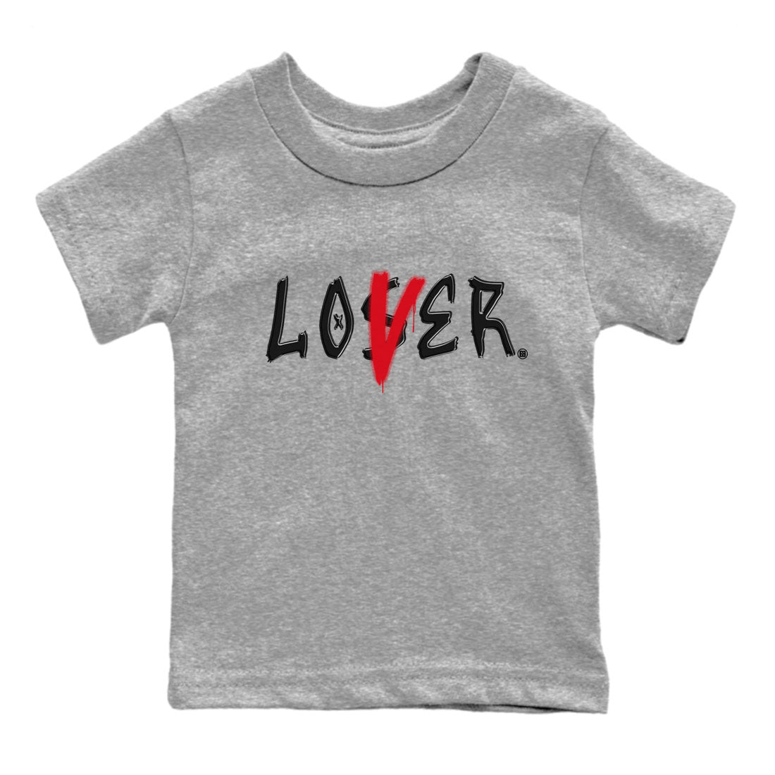 Air Jordan 4 Bred Reimagined shirt to match jordans Loser Lover sneaker tees 4s Bred Reimagined Drip Gear Zone baby toddler Heather Grey 2 cotton Shirt