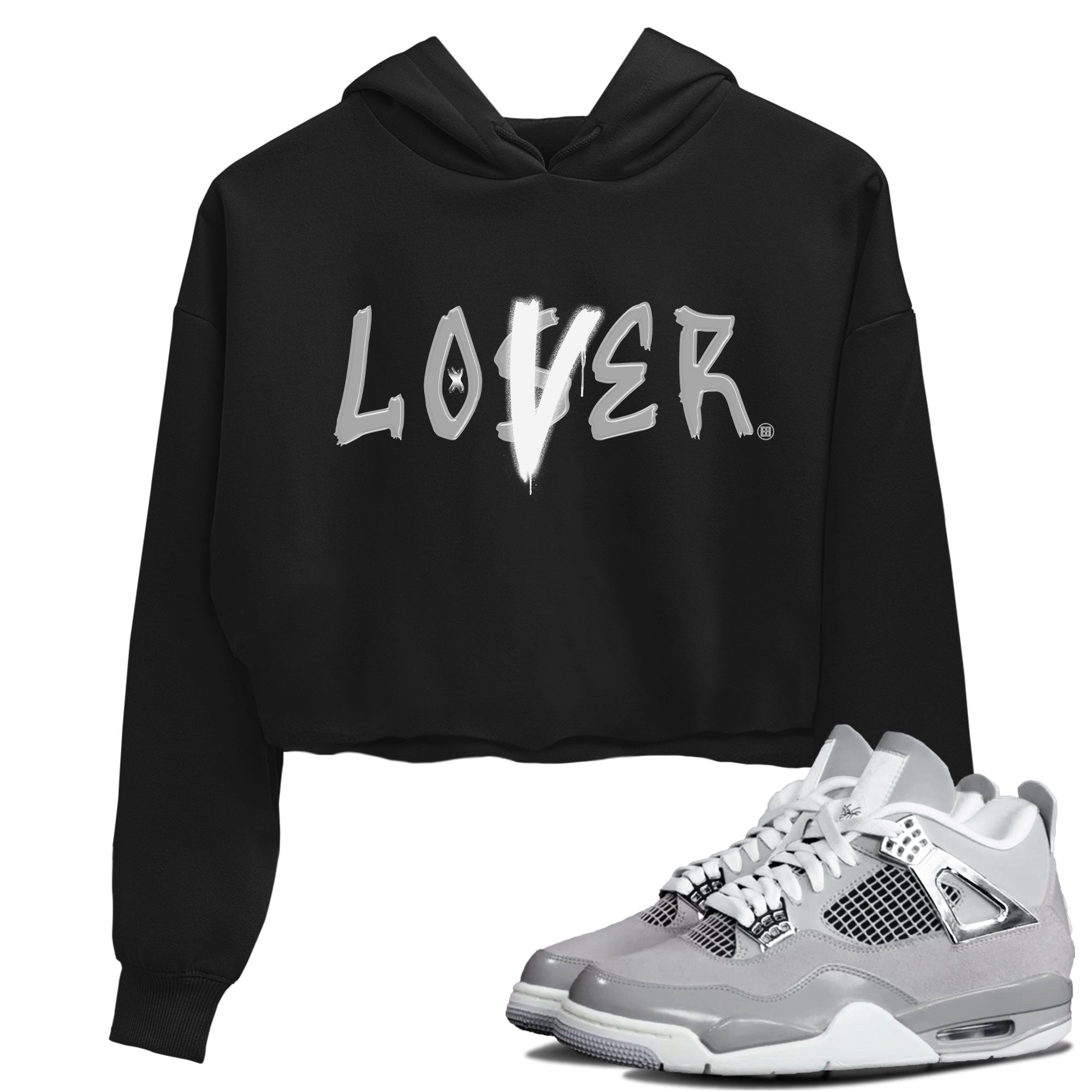 Air Jordan 4 Retro Frozen Moments shirt to match jordans Loser Lover Streetwear Sneaker Shirt AJ4 Frozen Moments Drip Gear Zone Sneaker Matching Clothing Black 1 Crop T-Shirt