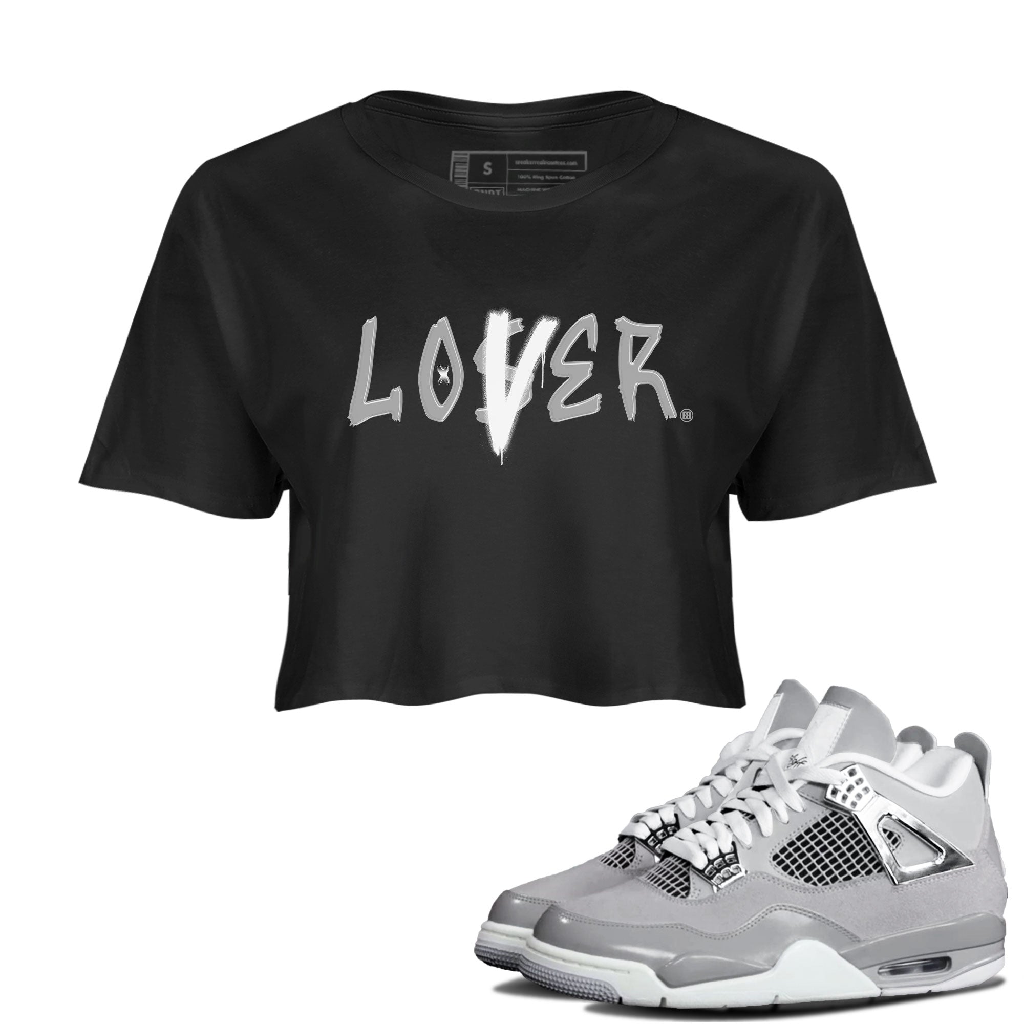 Air Jordan 4 Retro Frozen Moments shirt to match jordans Loser Lover Streetwear Sneaker Shirt AJ4 Frozen Moments Drip Gear Zone Sneaker Matching Clothing Black 1 Crop T-Shirt