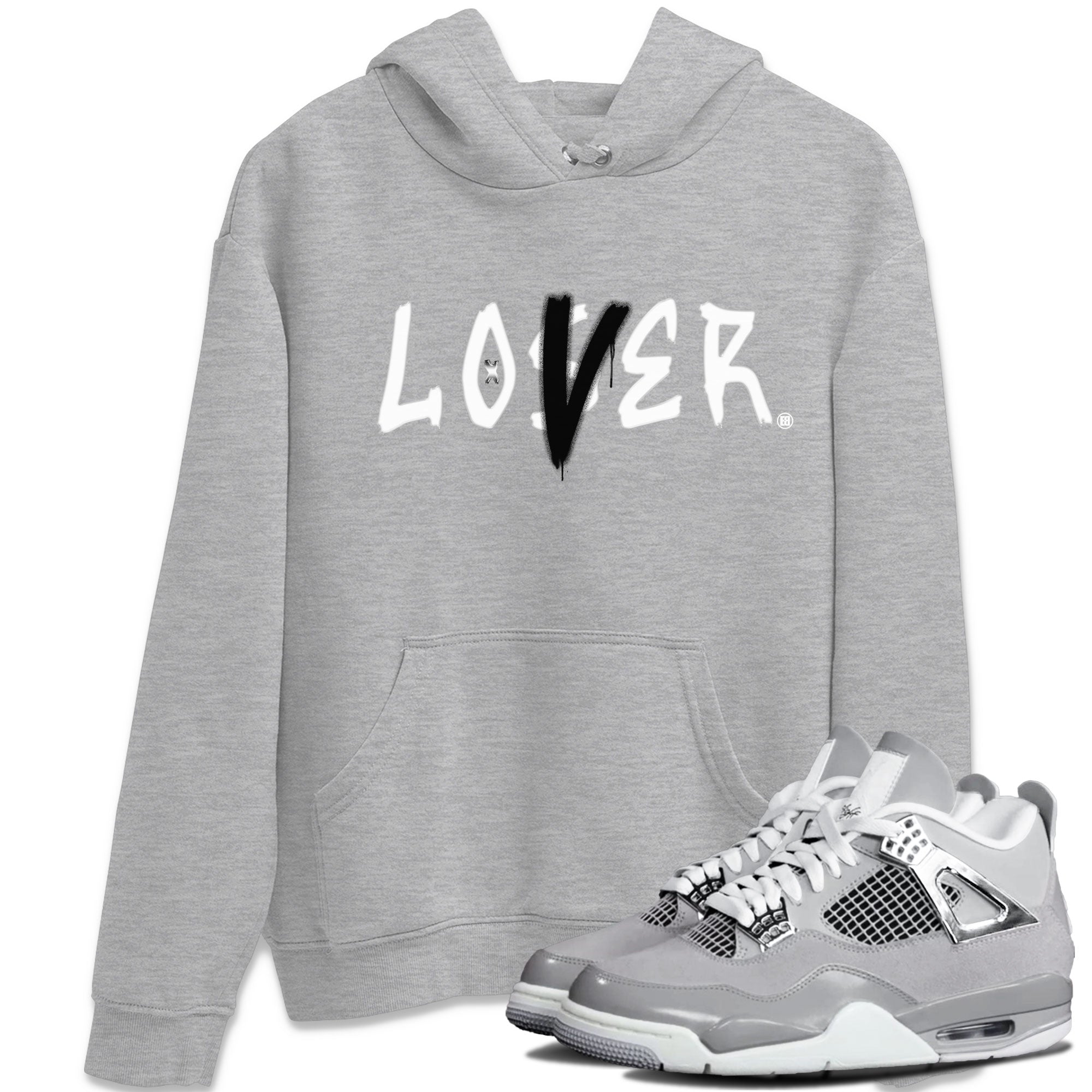 Air Jordan 4 Retro Frozen Moments shirt to match jordans Loser Lover Streetwear Sneaker Shirt AJ4 Frozen Moments Drip Gear Zone Sneaker Matching Clothing Unisex Heather Grey 1 T-Shirt