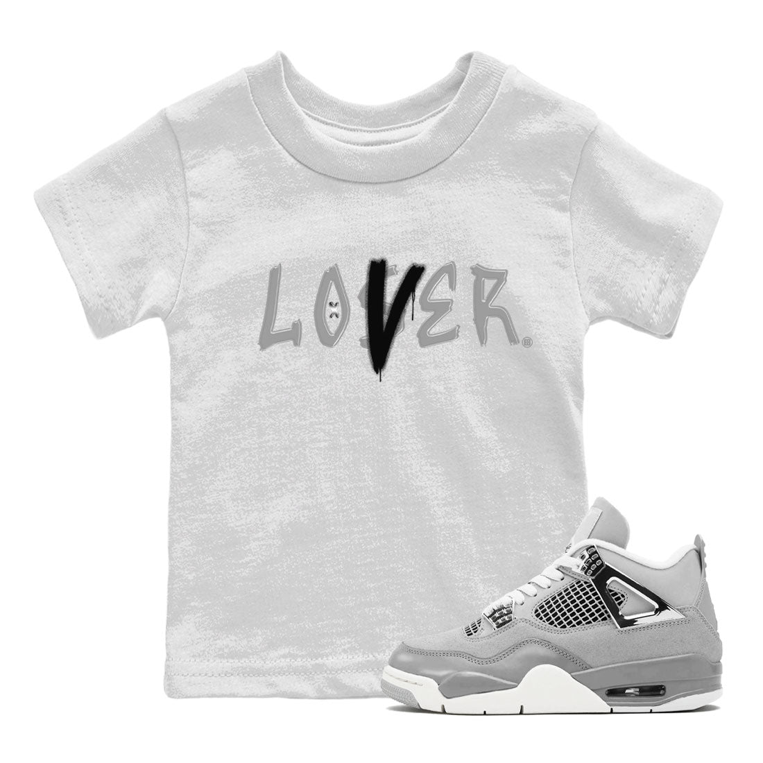 Air Jordan 4 Retro Frozen Moments shirt to match jordans Loser Lover Streetwear Sneaker Shirt AJ4 Frozen Moments Drip Gear Zone Sneaker Matching Clothing Baby Toddler White 1 T-Shirt