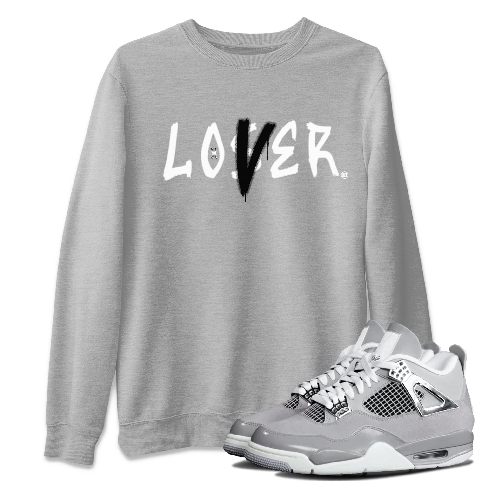 Air Jordan 4 Retro Frozen Moments shirt to match jordans Loser Lover Streetwear Sneaker Shirt AJ4 Frozen Moments Drip Gear Zone Sneaker Matching Clothing Unisex Heather Grey 1 T-Shirt