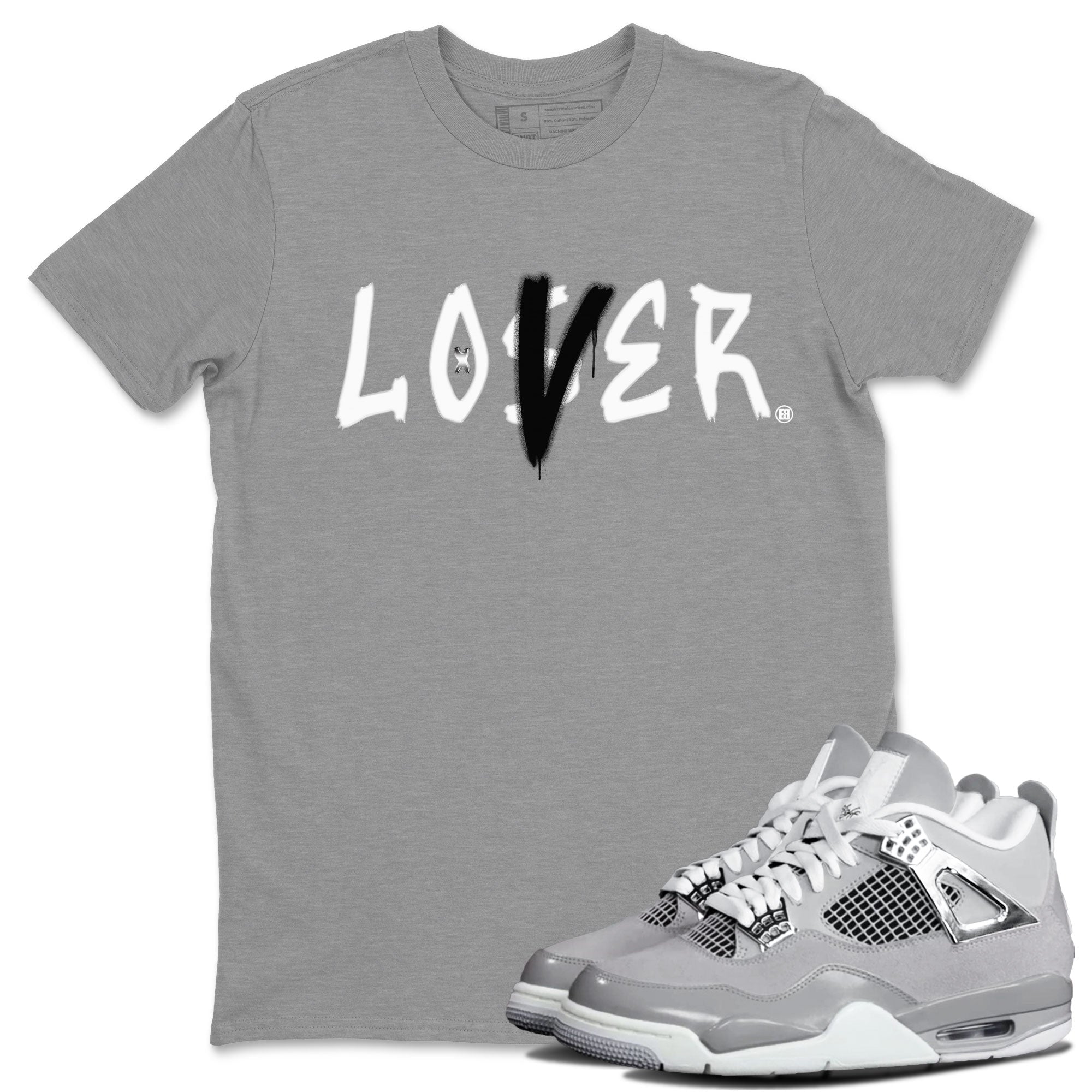 Air Jordan 4 Retro Frozen Moments shirt to match jordans Loser Lover Streetwear Sneaker Shirt AJ4 Frozen Moments Drip Gear Zone Sneaker Matching Clothing Unisex Heather Grey 1 T-Shirt