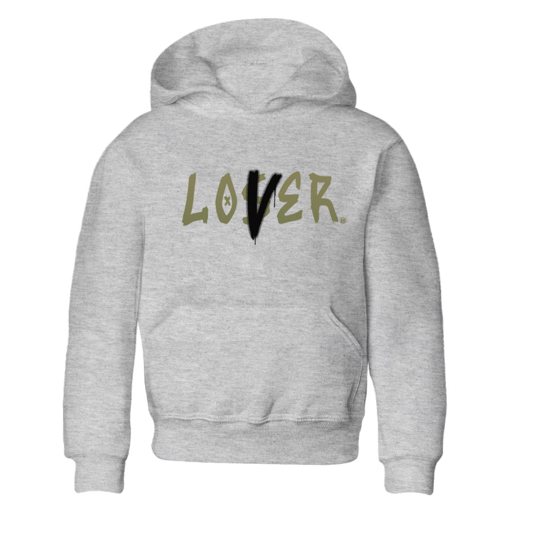 Air Jordan 4 Medium Olive shirt to match jordans streetwear brand Loser Lover sneaker match tees 4s Olive Drip Gear Zone Baby Toddler Heather Grey 2 T-Shirt
