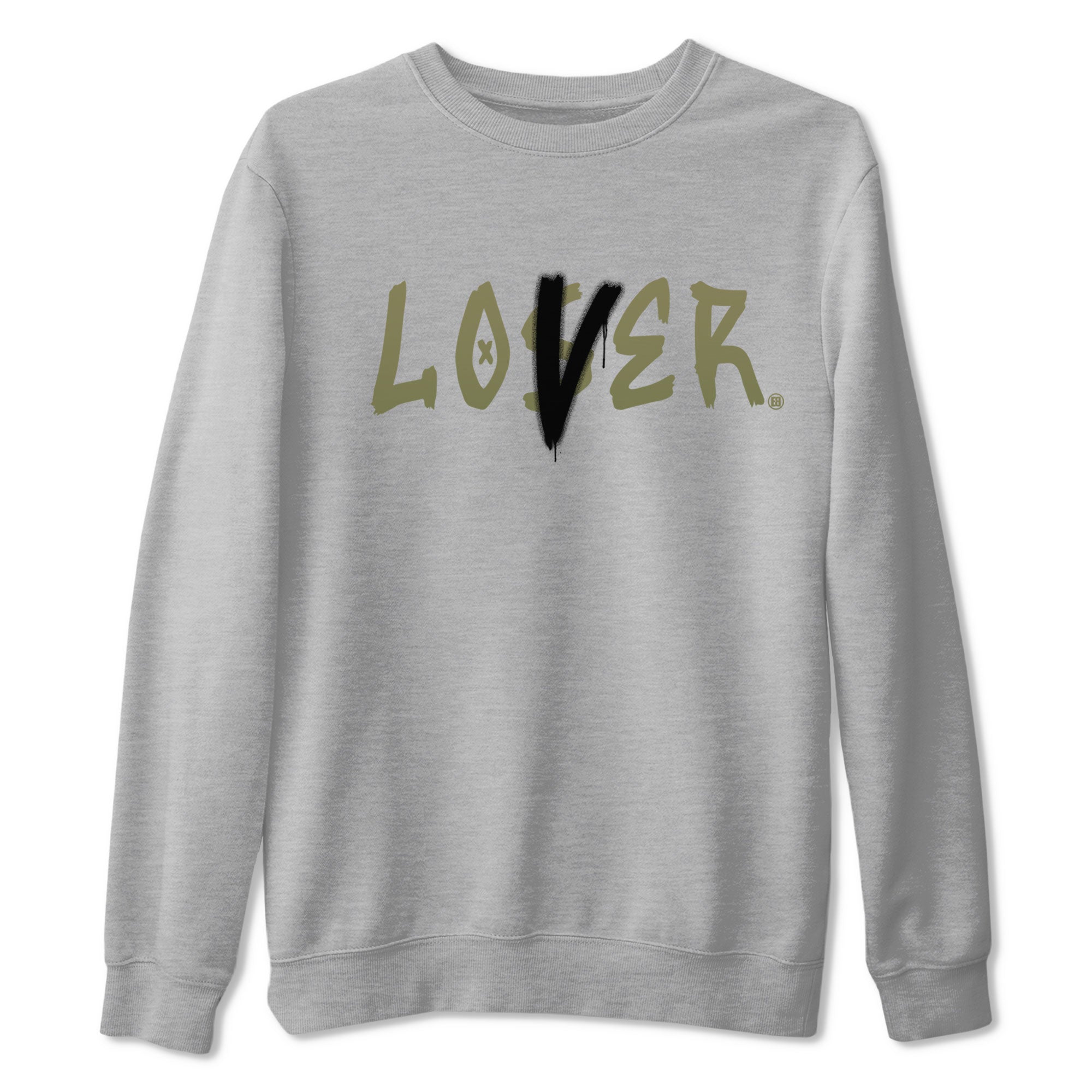 Air Jordan 4 Medium Olive shirt to match jordans streetwear brand Loser Lover sneaker match tees 4s Olive Drip Gear Zone Unisex Heather Grey 2 T-Shirt