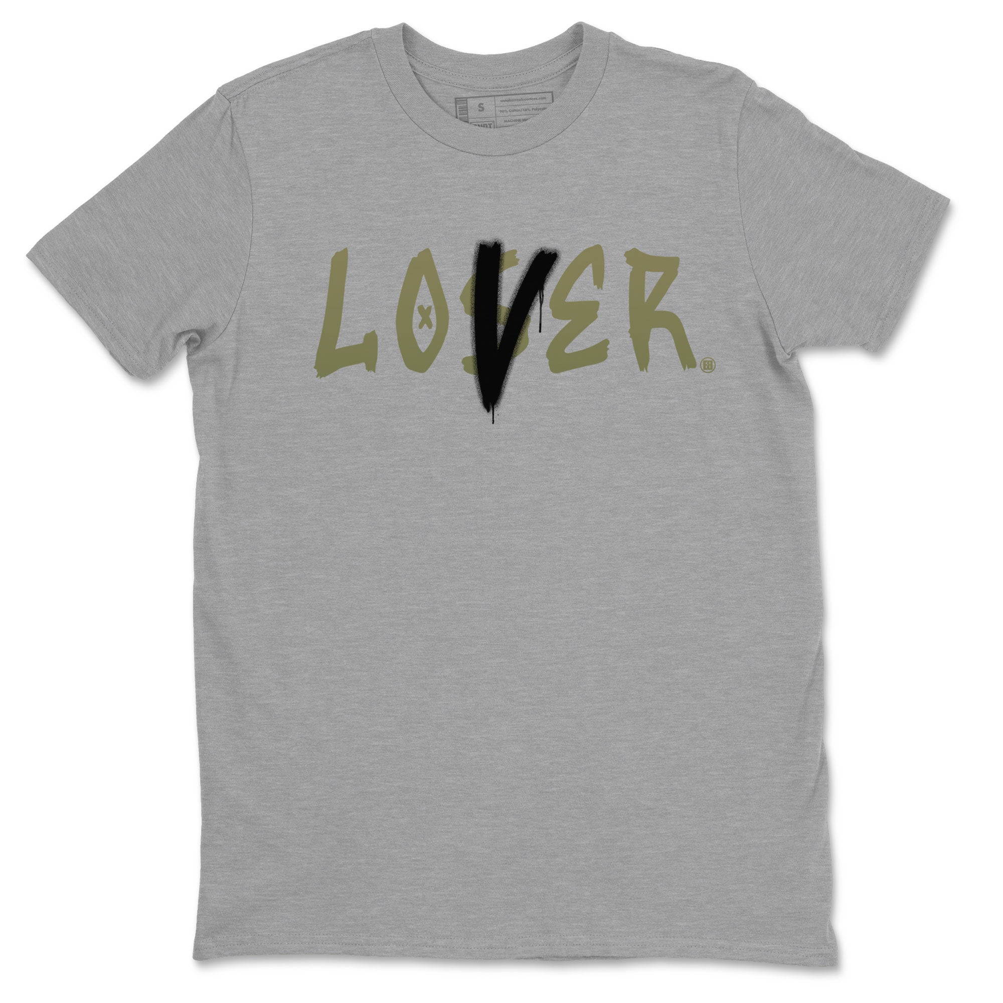 Air Jordan 4 Medium Olive shirt to match jordans streetwear brand Loser Lover sneaker match tees 4s Olive Drip Gear Zone Unisex Heather Grey 2 T-Shirt