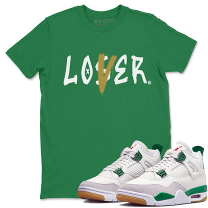 Air Jordan 4 Pine Green Loser Lover Crew Neck Streetwear Sneaker Shirt Nike SB x Jordan 4 Pine Green Sneaker T-Shirts Size Chart