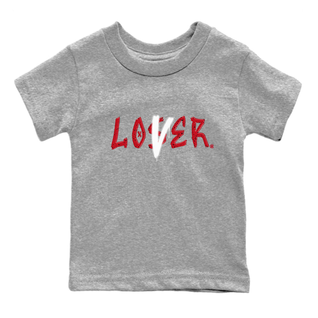 Jordan 4 Red Cement Tees Outfits Loser Lover Streetwear Sneaker Shirt Air Jordan 4 Red Cement Sneaker Release Tees Kids Shirts Heather Grey 2