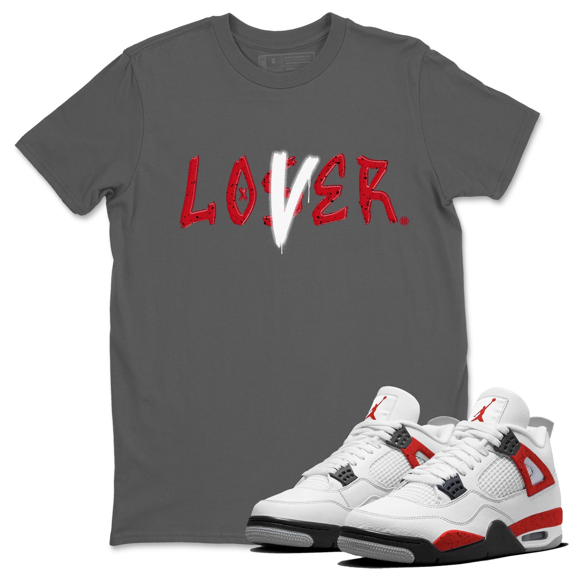 Jordan 4 Red Cement Tees Outfits Loser Lover Streetwear Sneaker Shirt Air Jordan 4 Red Cement Sneaker Release Tees Unisex Shirts Cool Grey 1