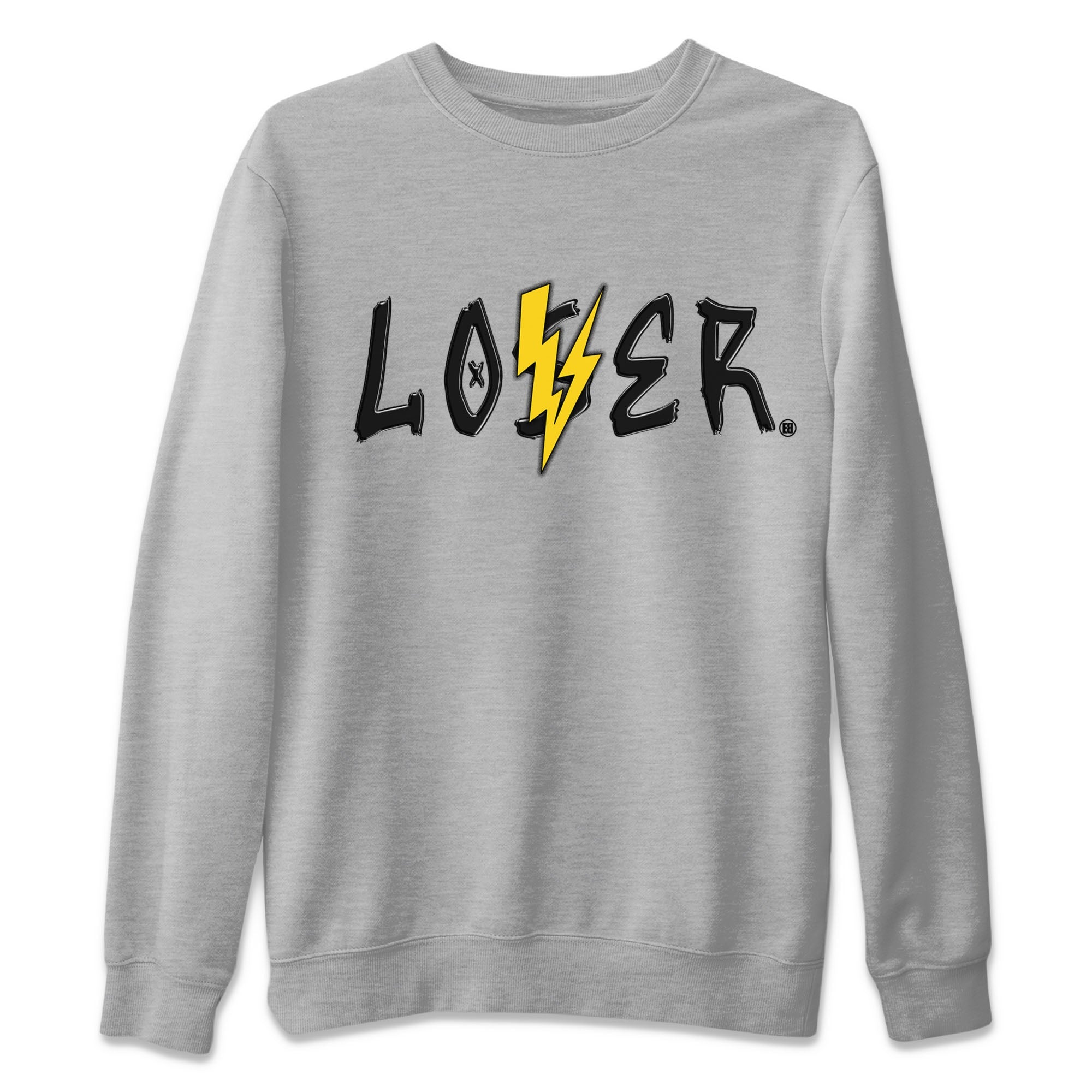 Air Jordan 4 Thunder Sneaker Match Tees Loser Lover Streetwear Sneaker Shirt Air Jordan 4 Retro Thunder Tee Unisex Shirts Heather Grey 2