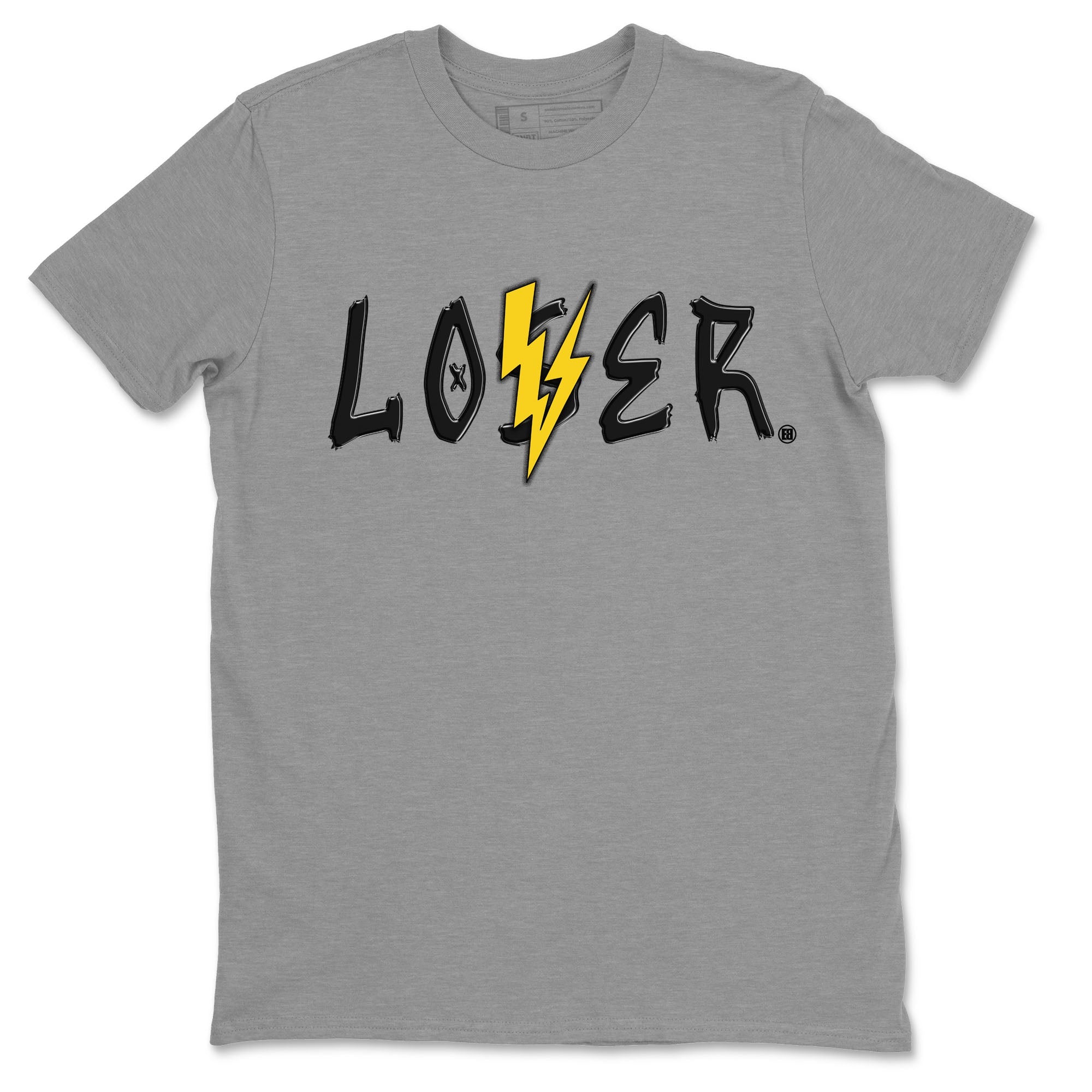 Air Jordan 4 Thunder Sneaker Match Tees Loser Lover Streetwear Sneaker Shirt Air Jordan 4 Retro Thunder Tee Unisex Shirts Heather Grey 2