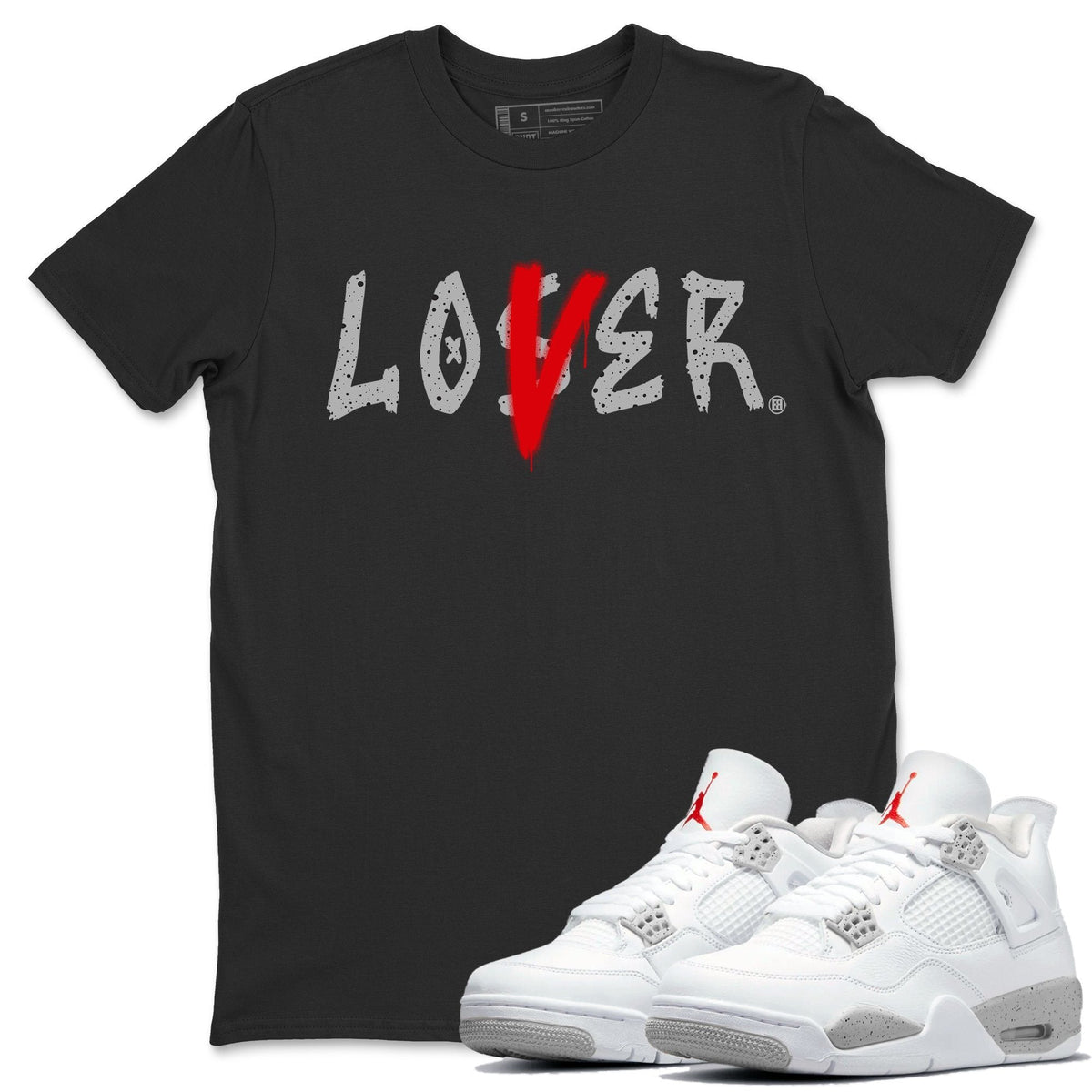 Jordan 4 Tech Grey Shirt To Match Jordans Loser Lover Sneaker Tees Jordan 4 Tech Grey Drip Gear Zone Sneaker Matching Clothing Unisex Shirts