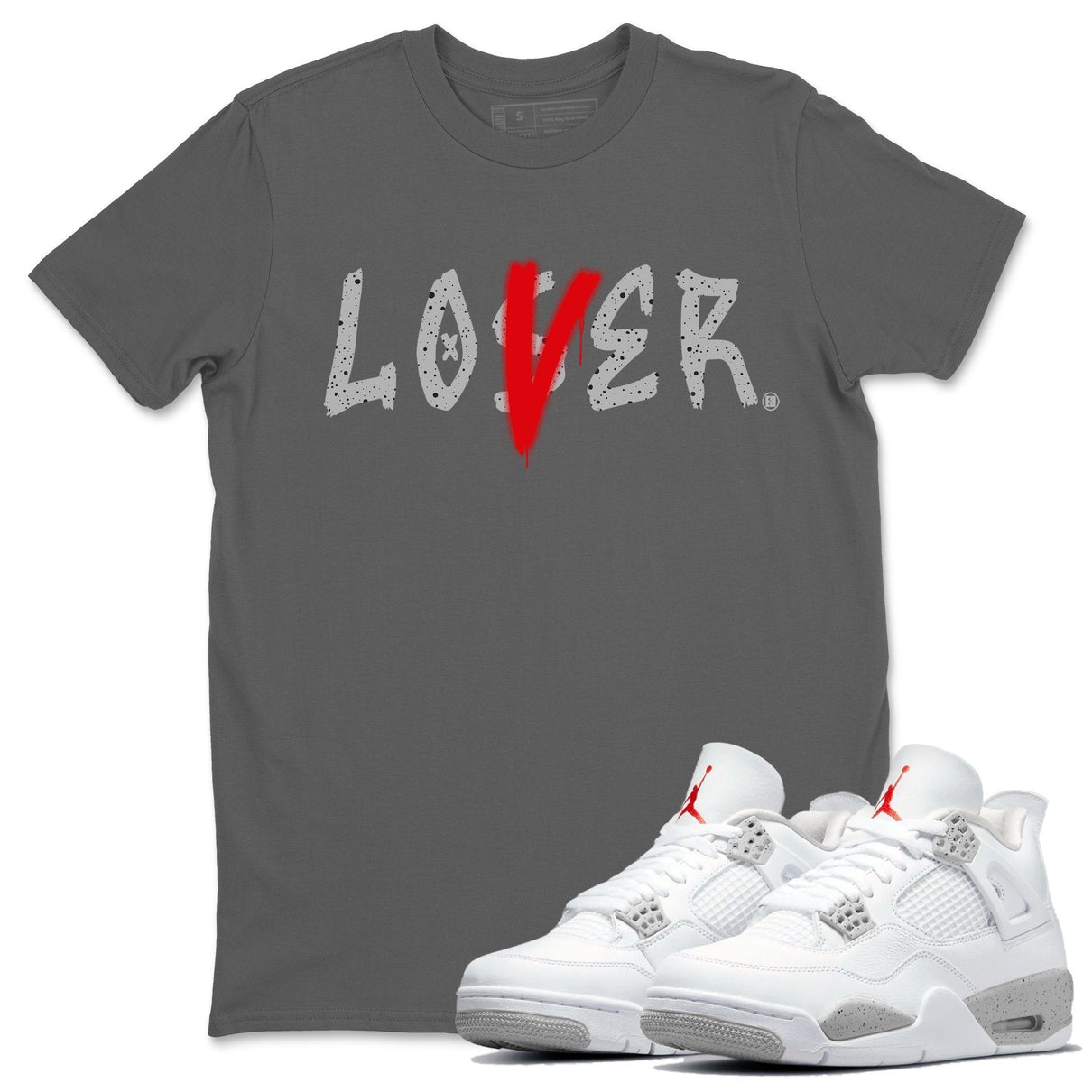 Jordan 4 Tech Grey Shirt To Match Jordans Loser Lover Sneaker Tees Jordan 4 Tech Grey Drip Gear Zone Sneaker Matching Clothing Unisex Shirts