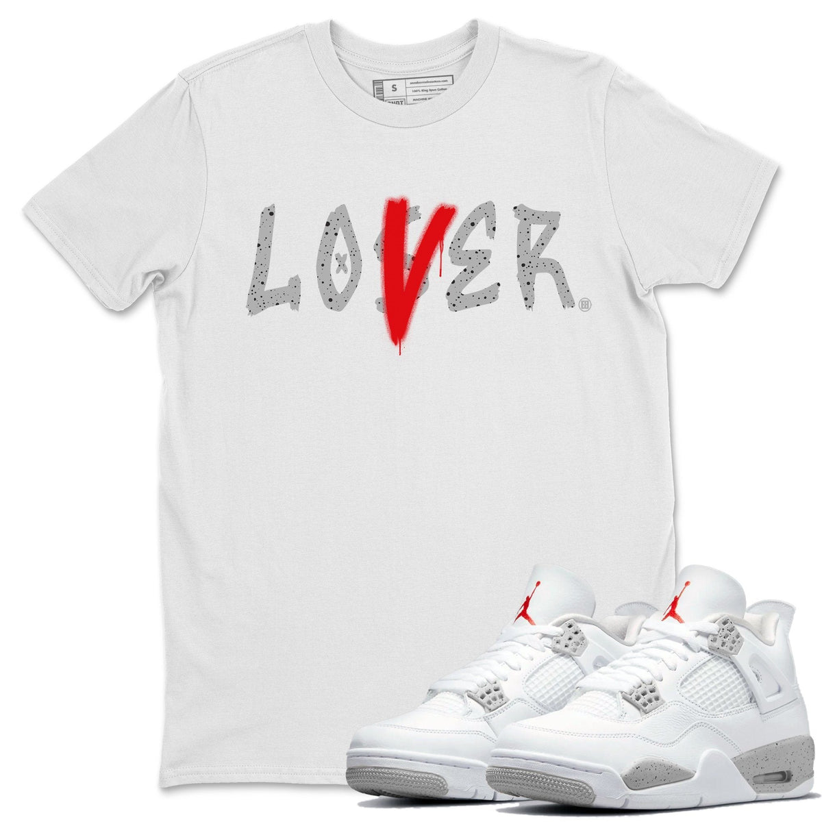 Jordan 4 Tech Grey Shirt To Match Jordans Loser Lover Sneaker Tees Jordan 4 Tech Grey Drip Gear Zone Sneaker Matching Clothing Unisex Shirts