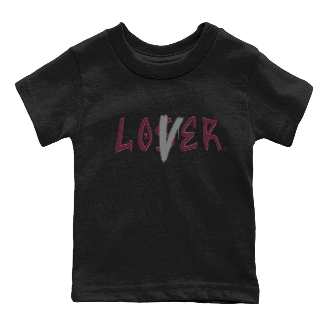Air Jordan 5 Burgundy Sneaker Match Tees Loser Lover Jordan 5 Burgundy Tee Sneaker Release Tees Kids Shirts Black 2