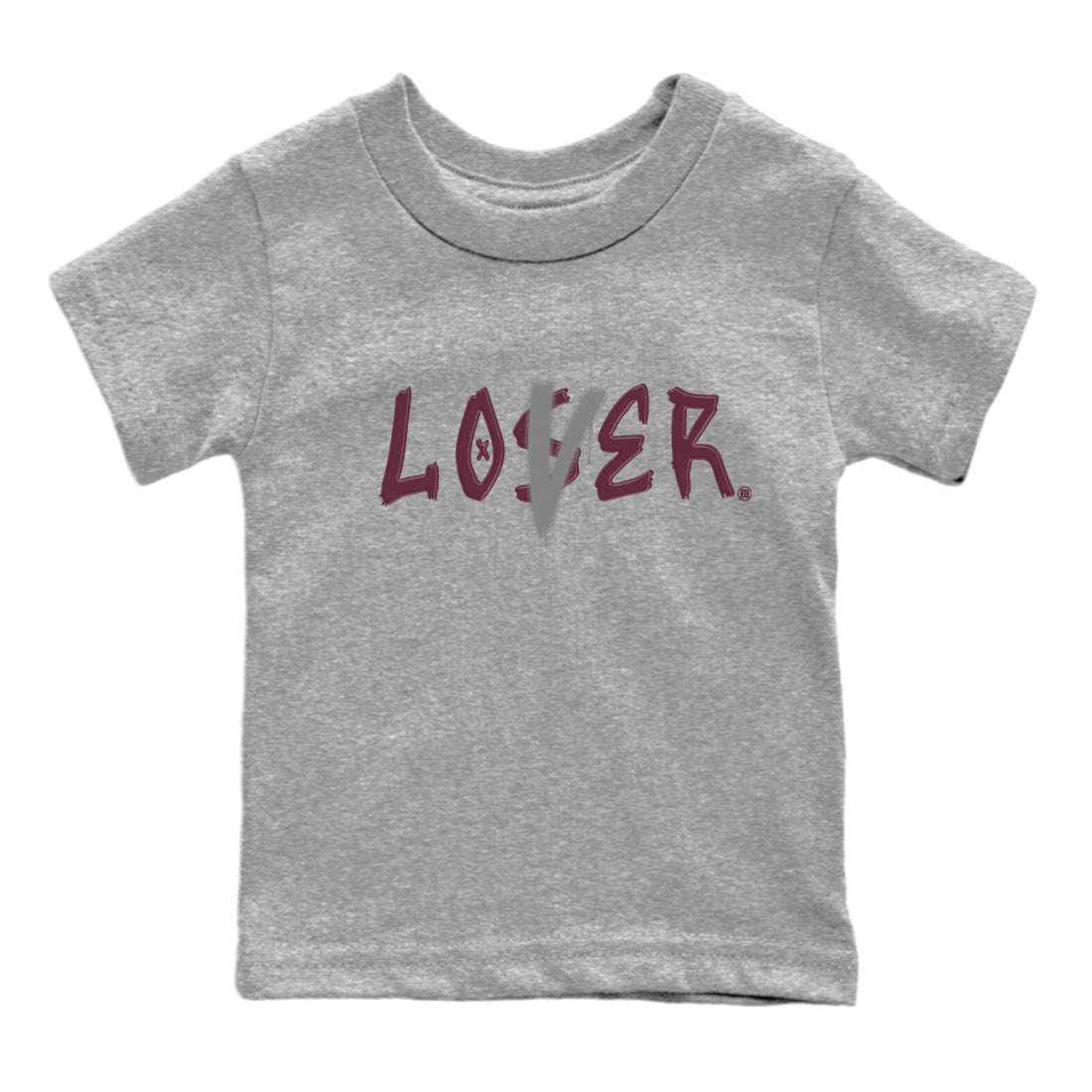Air Jordan 5 Burgundy Sneaker Match Tees Loser Lover Jordan 5 Burgundy Tee Sneaker Release Tees Kids Shirts Heather Grey 2