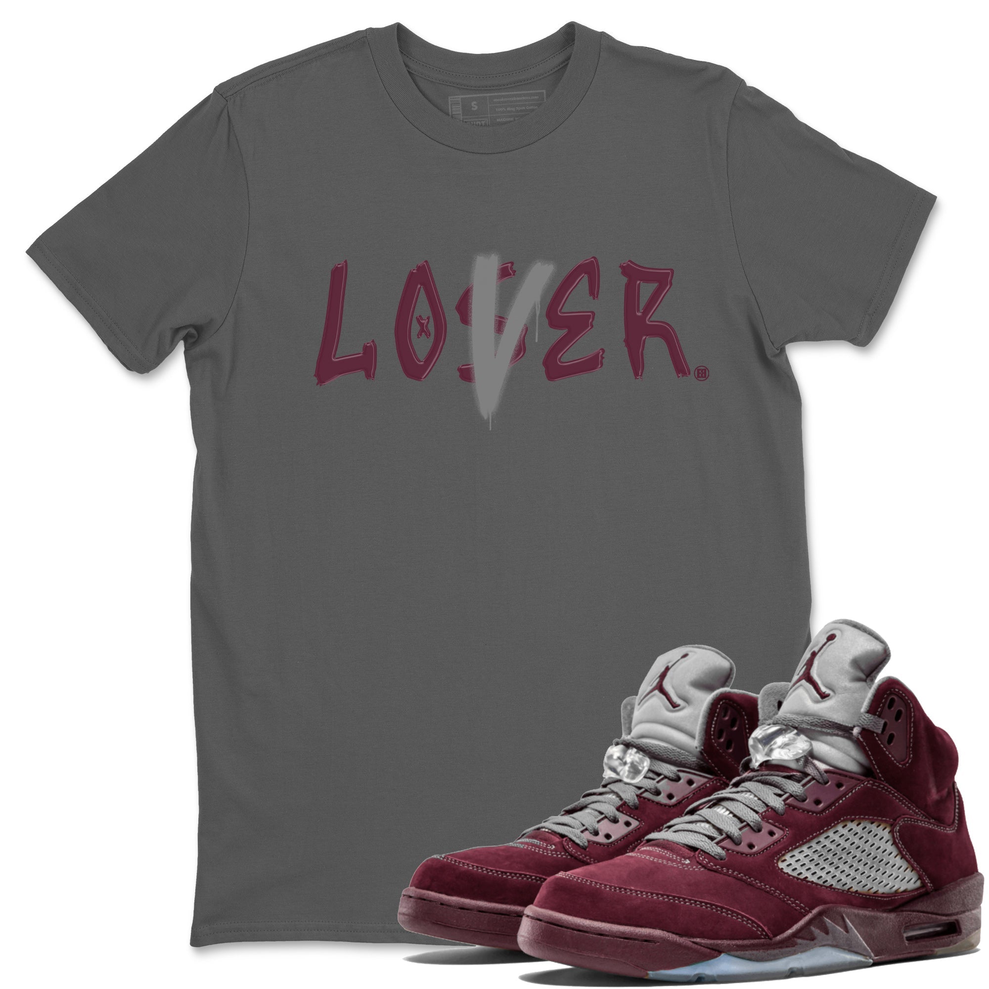 Air Jordan 5 Burgundy Sneaker Match Tees Loser Lover Jordan 5 Burgundy Tee Sneaker Release Tees Unisex Shirts Cool Grey 1