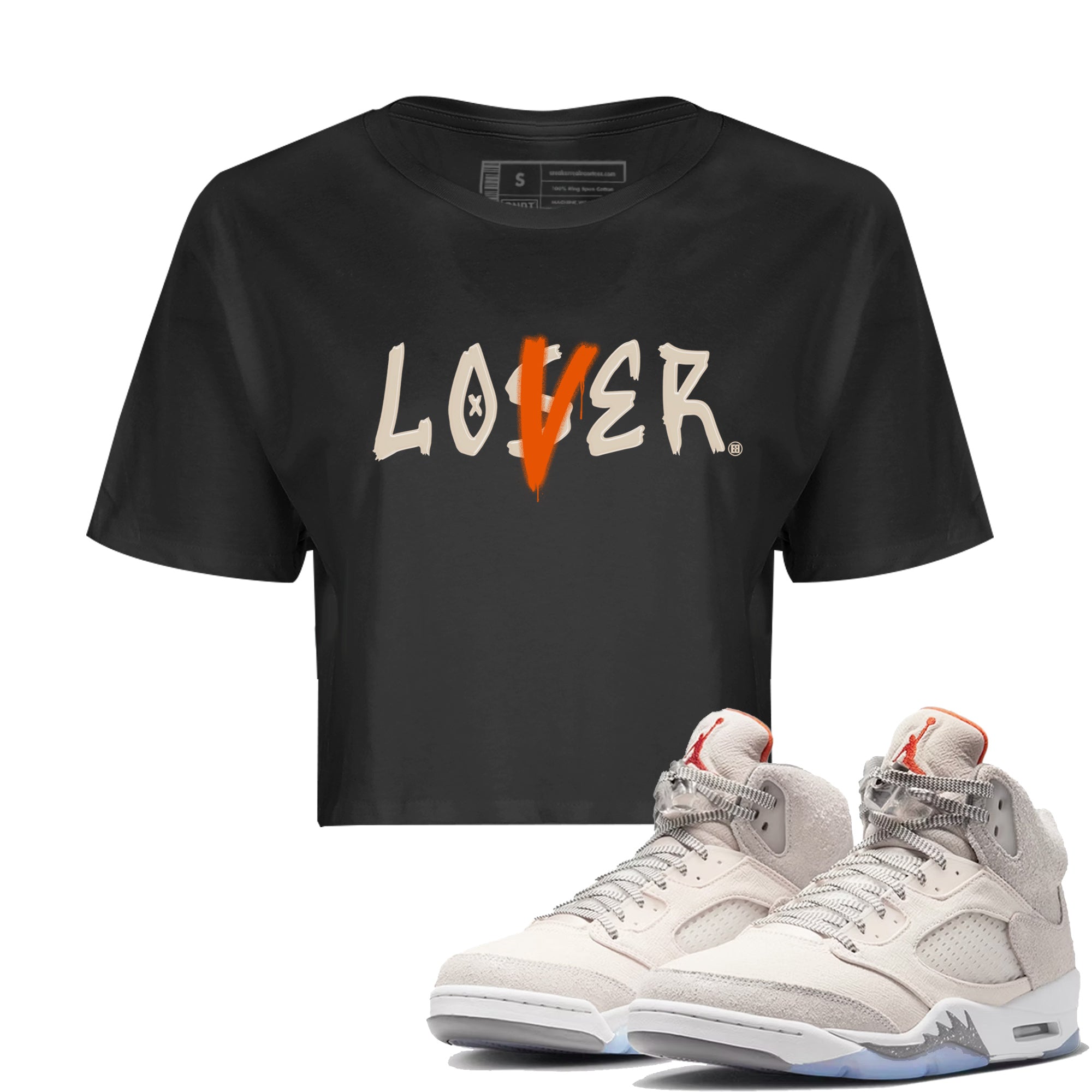 Jordan 5 Craft Tee Loser Lover Streetwear Sneaker Shirt Air Jordan 5 Craft Sneaker Release Tees Women's Shirts Black 1