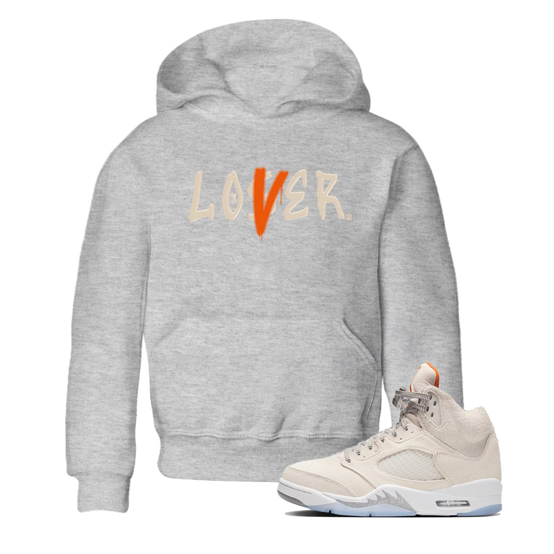 Jordan 5 Craft Tee Loser Lover Streetwear Sneaker Shirt Air Jordan 5 Craft Sneaker Release Tees Kids Shirts Heather Grey 1