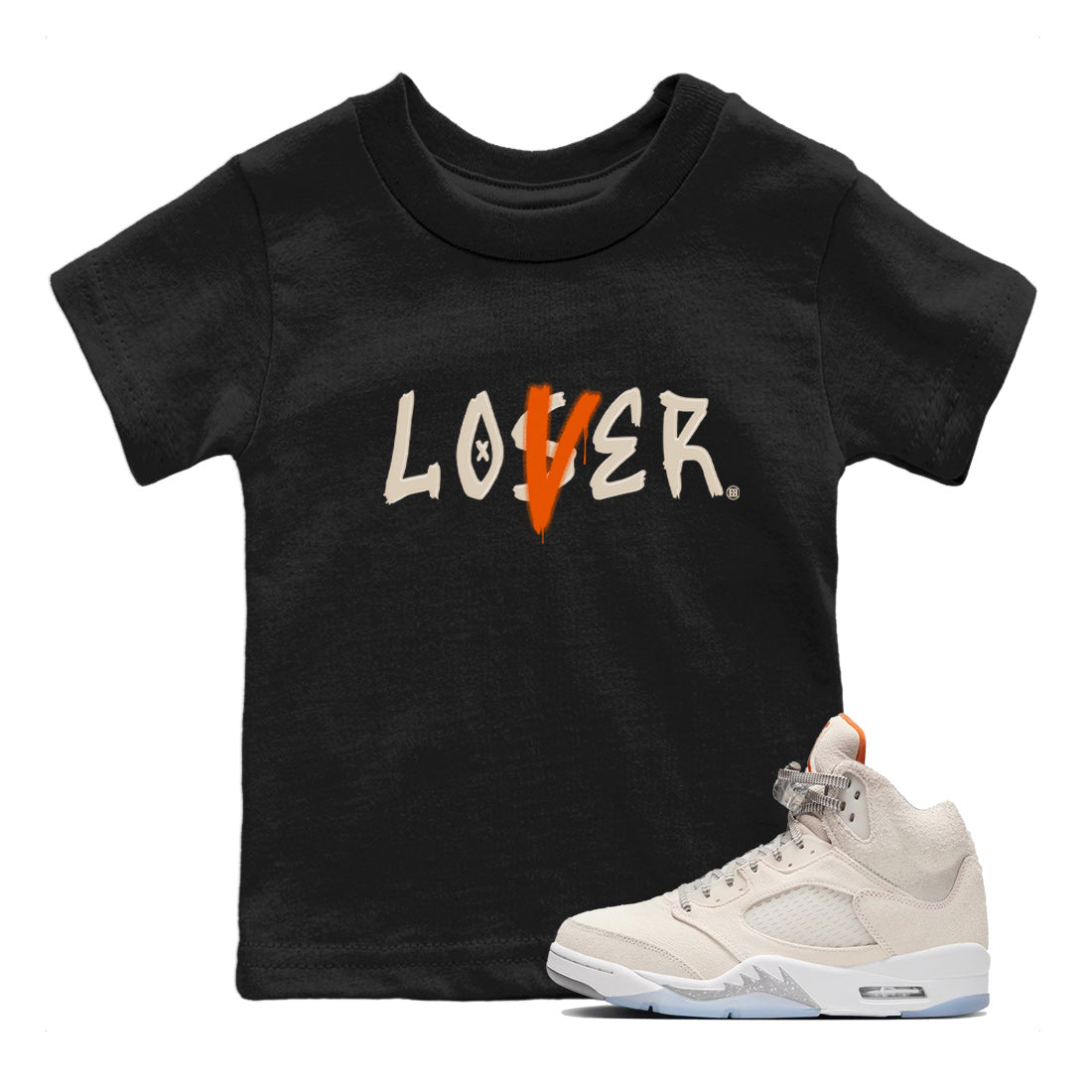 Jordan 5 Craft Tee Loser Lover Streetwear Sneaker Shirt Air Jordan 5 Craft Sneaker Release Tees Kids Shirts Black 1