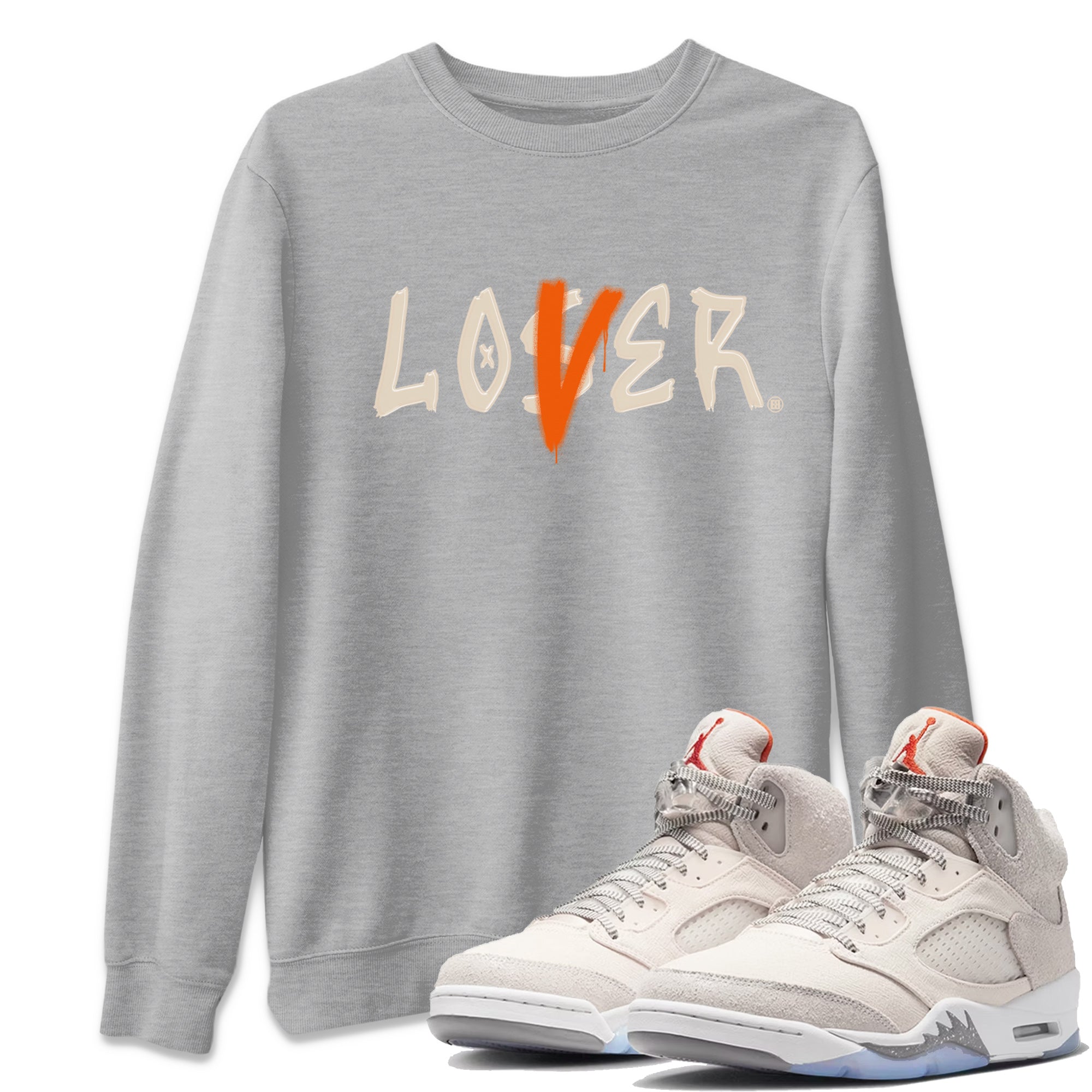 Jordan 5 Craft Tee Loser Lover Streetwear Sneaker Shirt Air Jordan 5 Craft Sneaker Release Tees Unisex Shirts Heather Grey 1