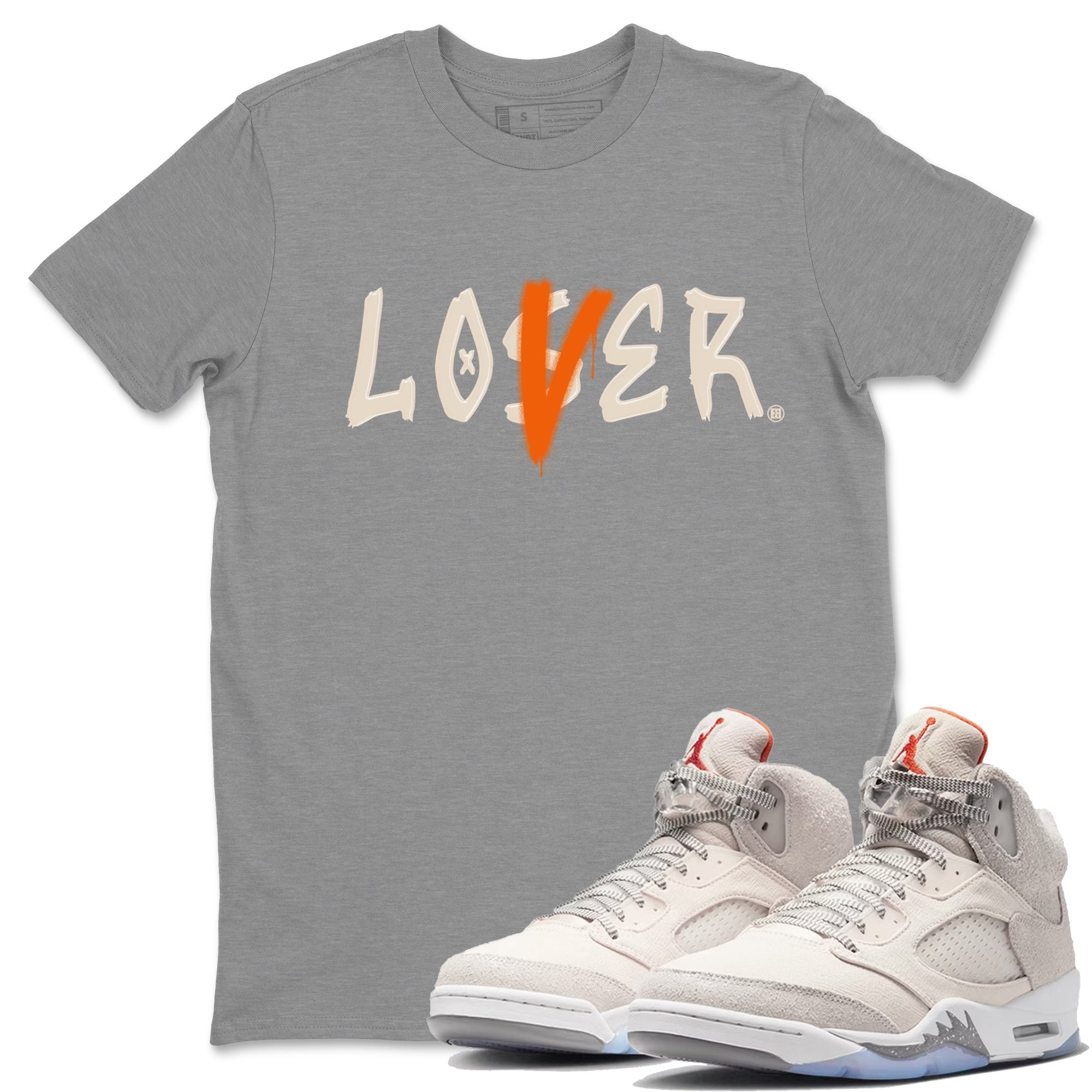 Jordan 5 Craft Tee Loser Lover Streetwear Sneaker Shirt Air Jordan 5 Craft Sneaker Release Tees Unisex Shirts Heather Grey 1