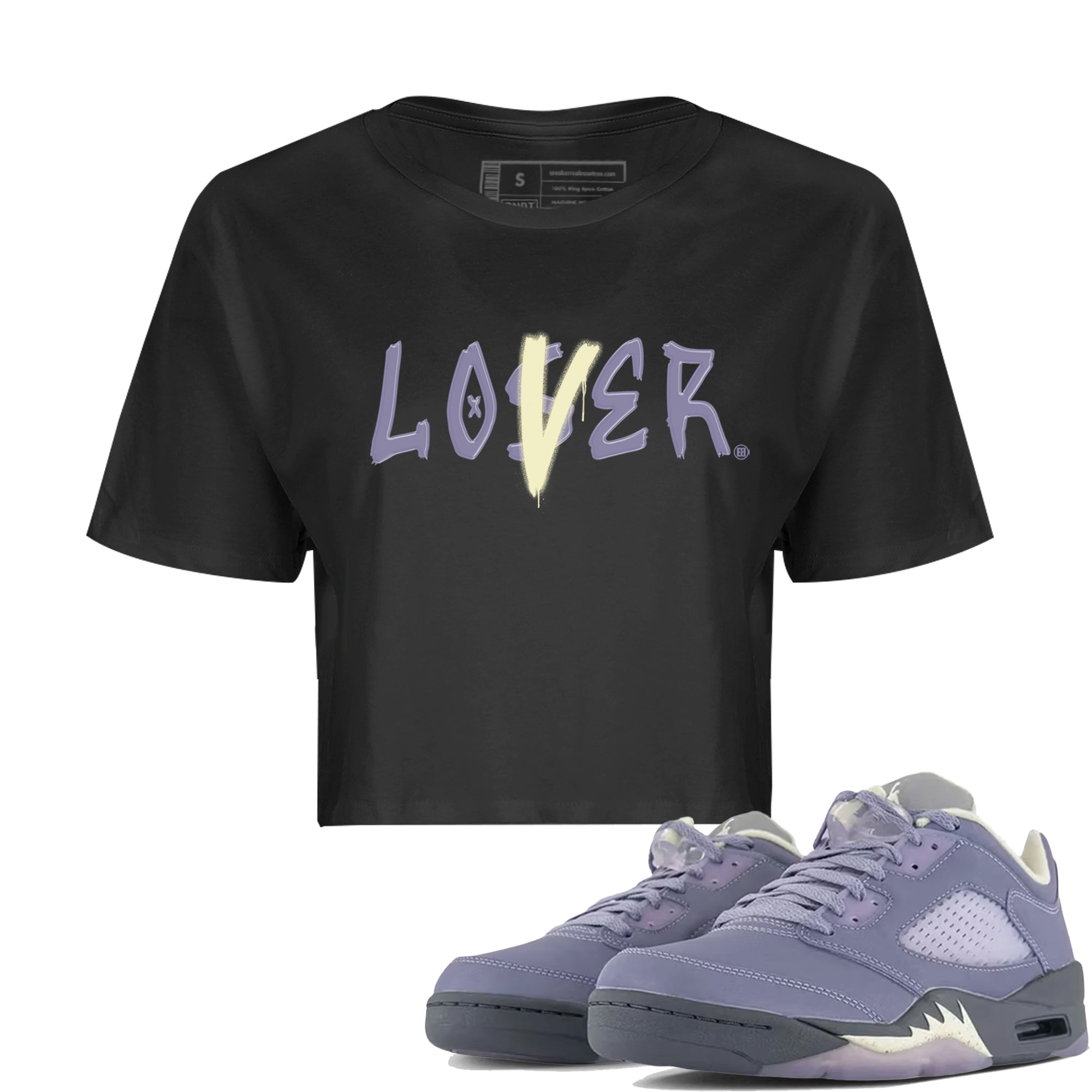 Air Jordan 5 Indigo Haze Sneaker Match Tees Loser Lover 5s Indigo Haze Tee Sneaker Release Tees Women's Shirts Black 1