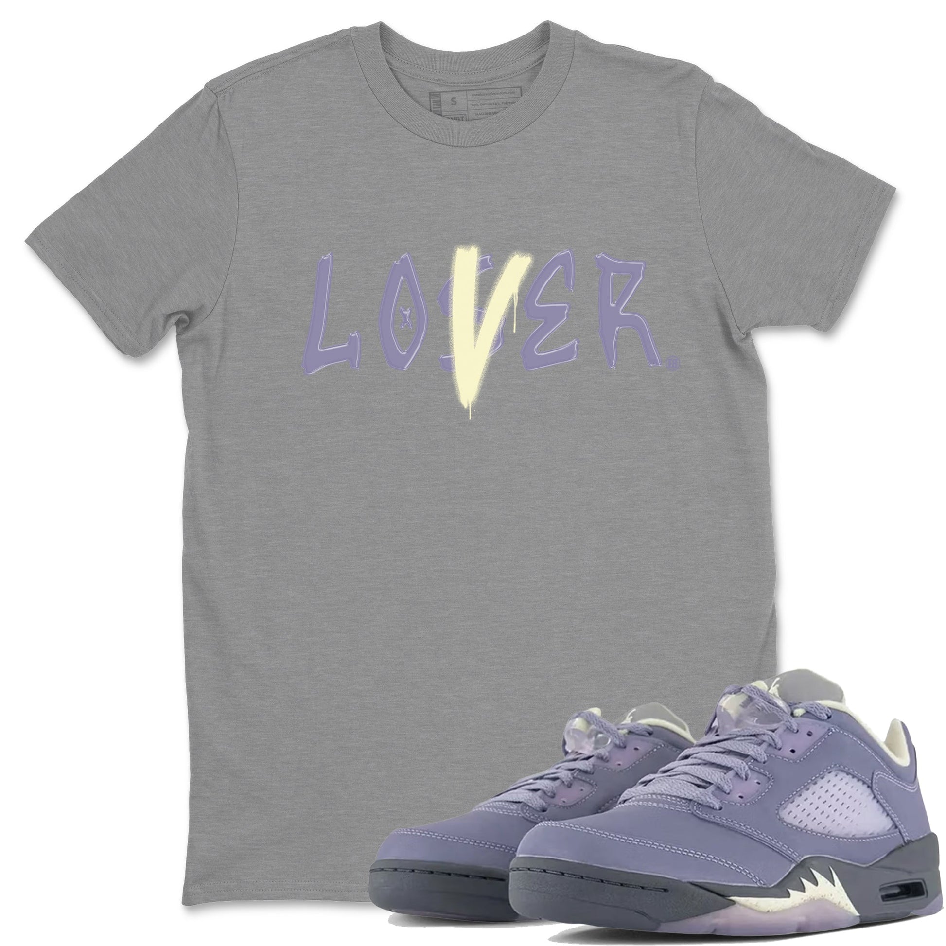 Air Jordan 5 Indigo Haze Sneaker Match Tees Loser Lover 5s Indigo Haze Tee Sneaker Release Tees Unisex Shirts Heather Grey 1