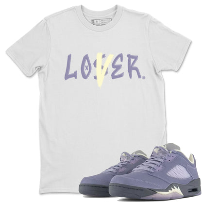 Air Jordan 5 Indigo Haze Sneaker Match Tees Loser Lover 5s Indigo Haze Tee Sneaker Release Tees Unisex Shirts White 1