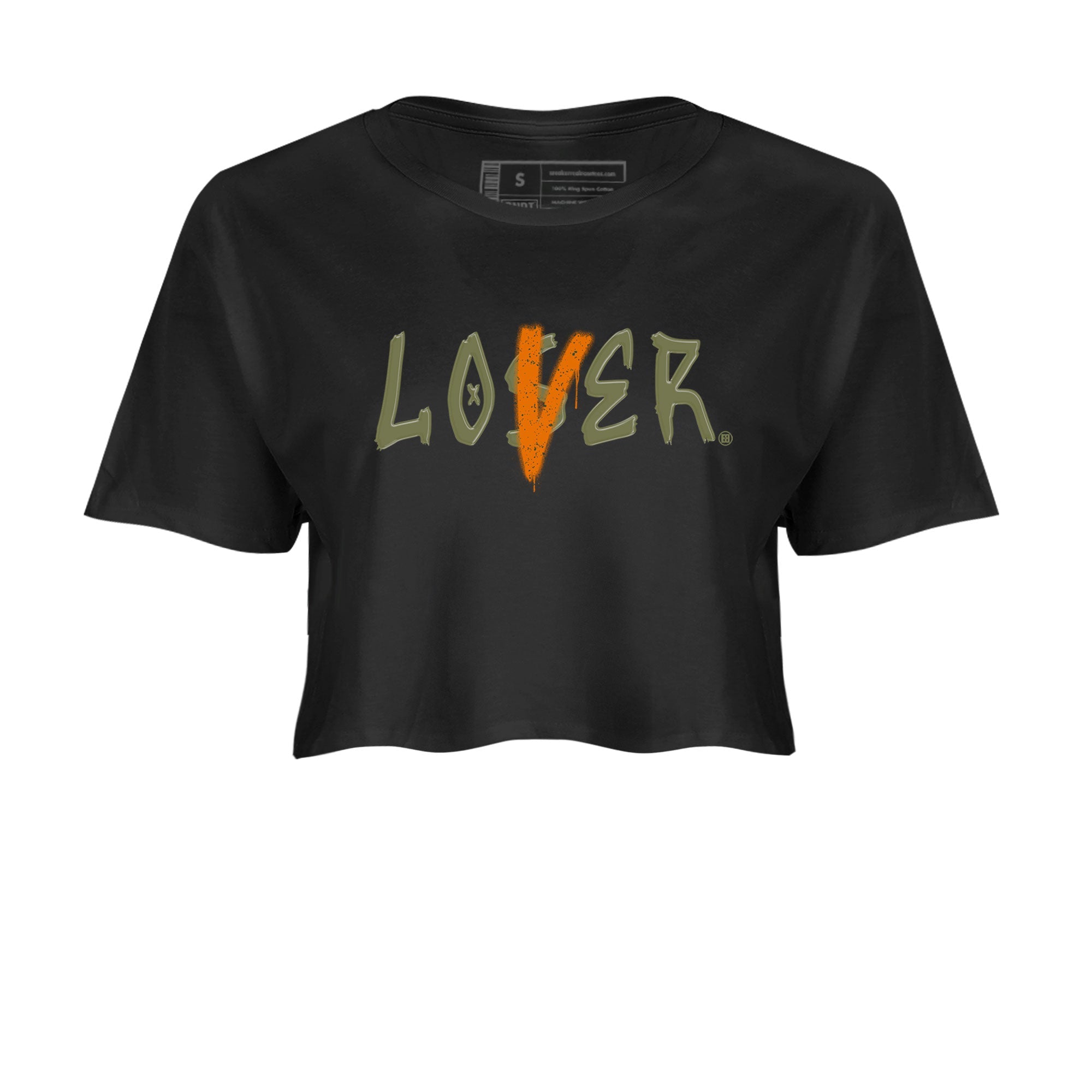 5s Olive shirt to match jordans Loser Lover sneaker tees Air Jordan 5 Olive Drip Gear Zone Black 2 crop length shirt