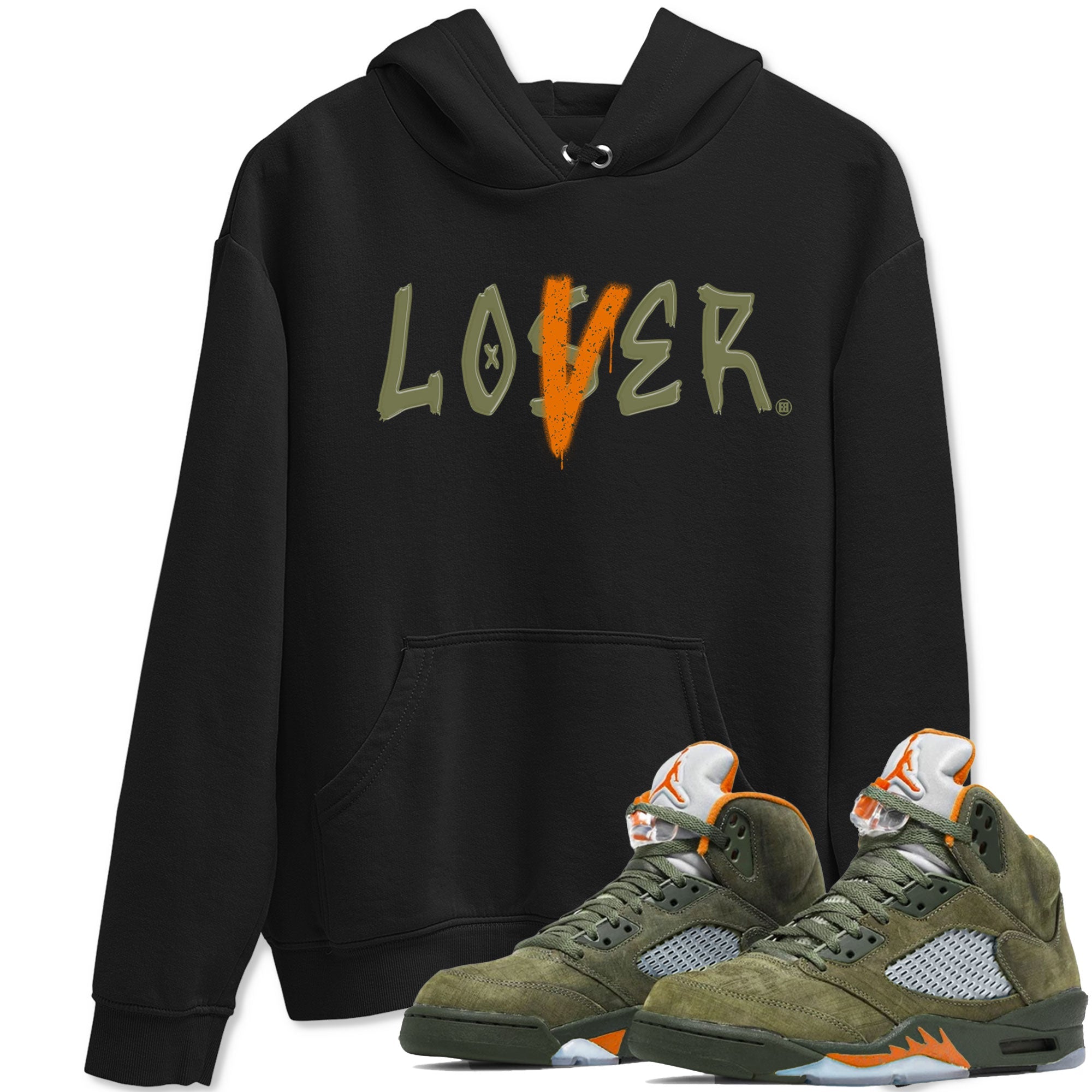 5s Olive shirt to match jordans Loser Lover sneaker tees Air Jordan 5 Retro Olive Drip Gear Zone unisex cotton Black 1 crew neck shirt
