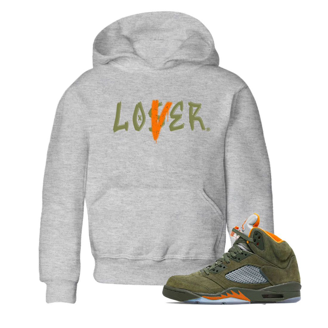 5s Olive shirt to match jordans Loser Lover sneaker tees Air Jordan 5 Olive Drip Gear Zone baby toddler Heather Grey 1 cotton Shirt