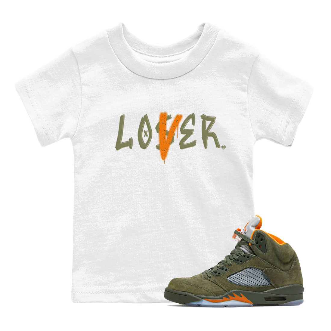 5s Olive shirt to match jordans Loser Lover sneaker tees Air Jordan 5 Olive Drip Gear Zone baby toddler White 1 cotton Shirt