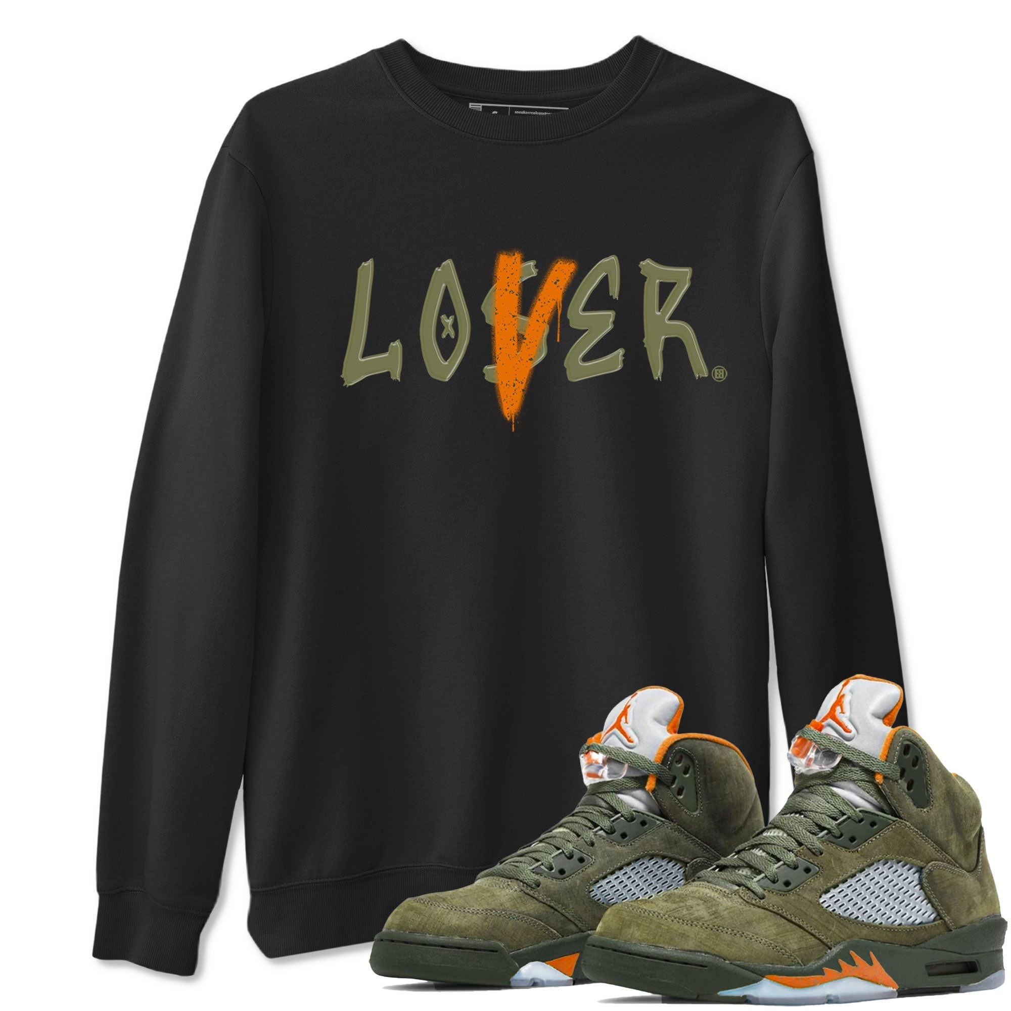 5s Olive shirt to match jordans Loser Lover sneaker tees Air Jordan 5 Retro Olive Drip Gear Zone unisex cotton Black 1 crew neck shirt