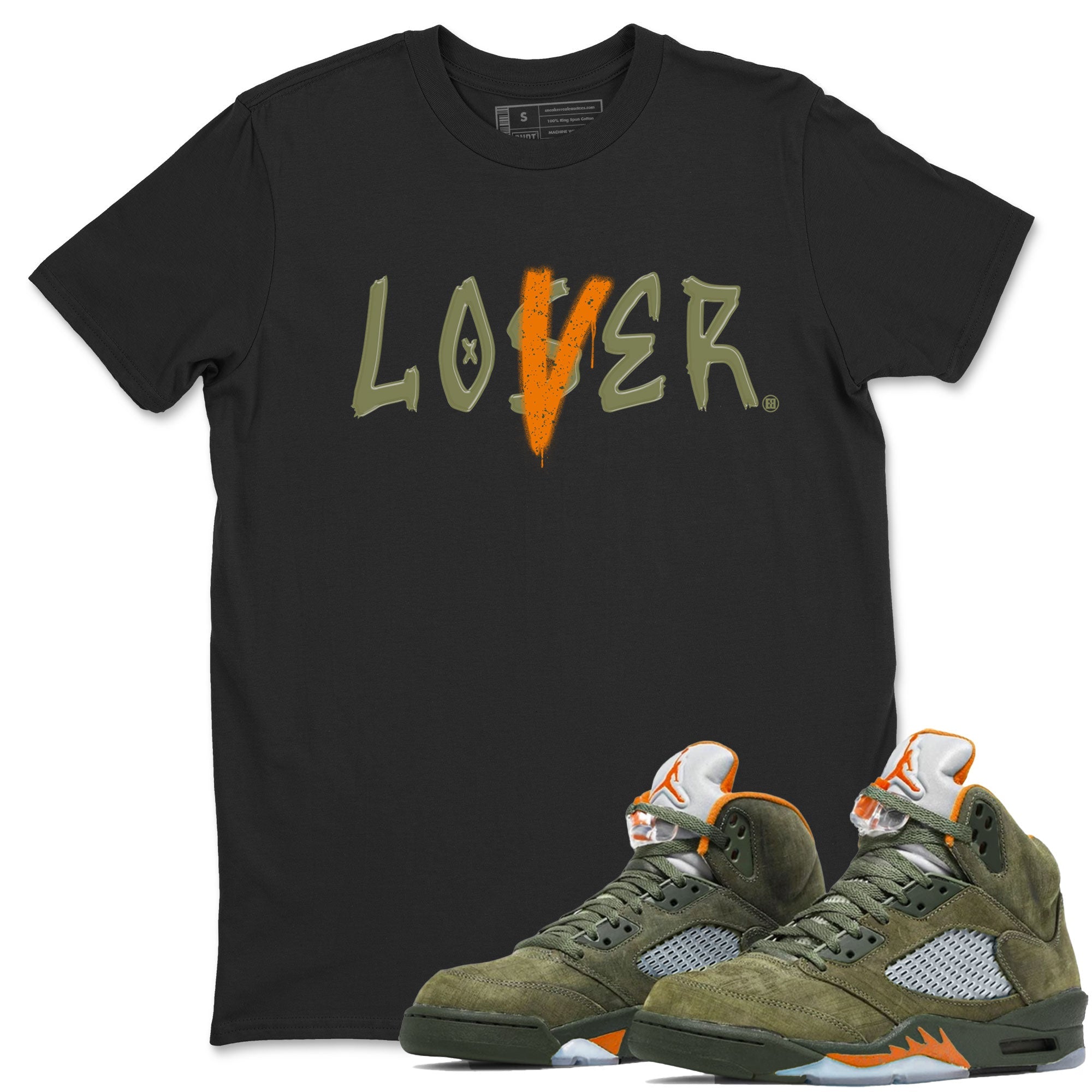 5s Olive shirt to match jordans Loser Lover sneaker tees Air Jordan 5 Retro Olive Drip Gear Zone unisex cotton Black 1 crew neck shirt