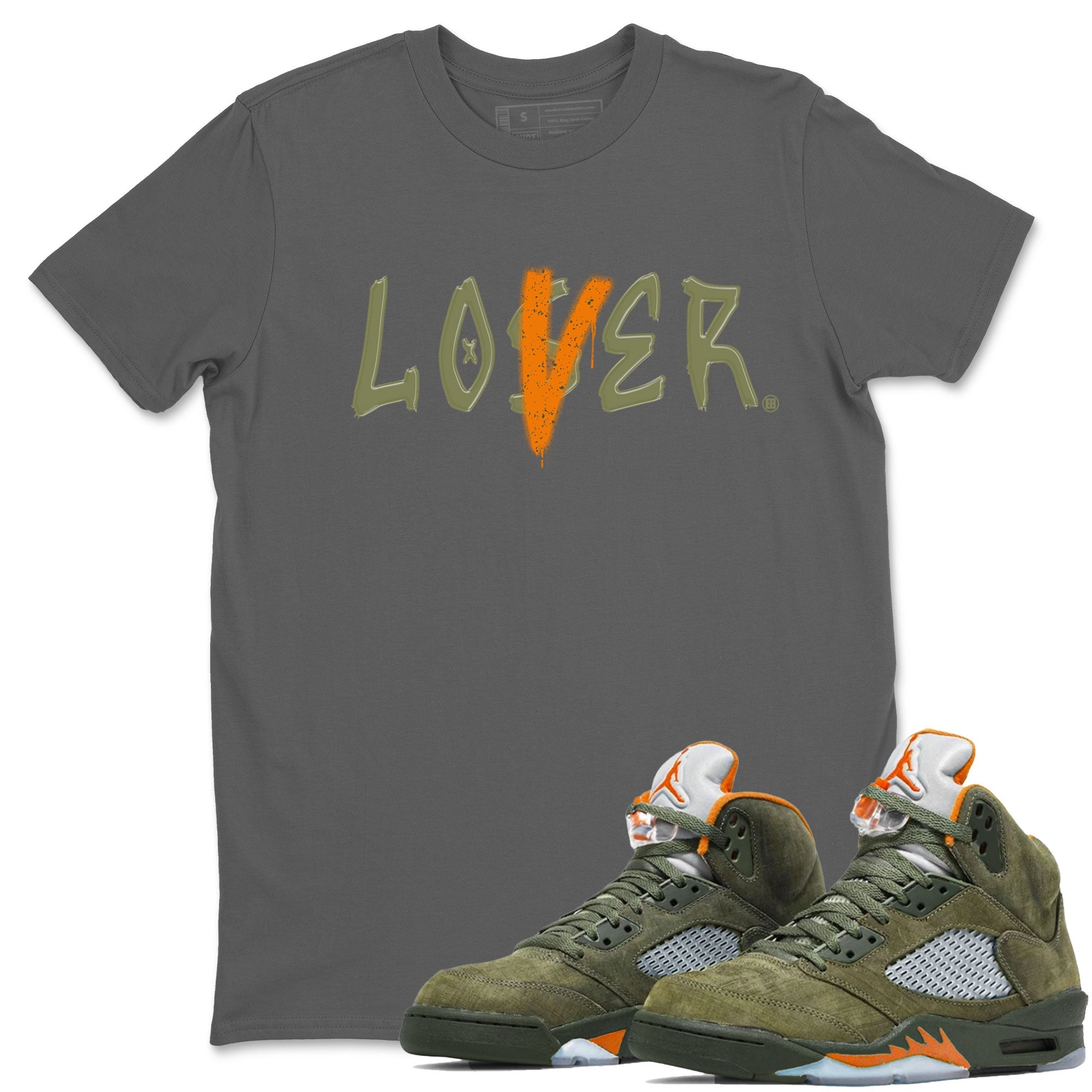 5s Olive shirt to match jordans Loser Lover sneaker tees Air Jordan 5 Retro Olive Drip Gear Zone unisex cotton Cool Grey 1 crew neck shirt