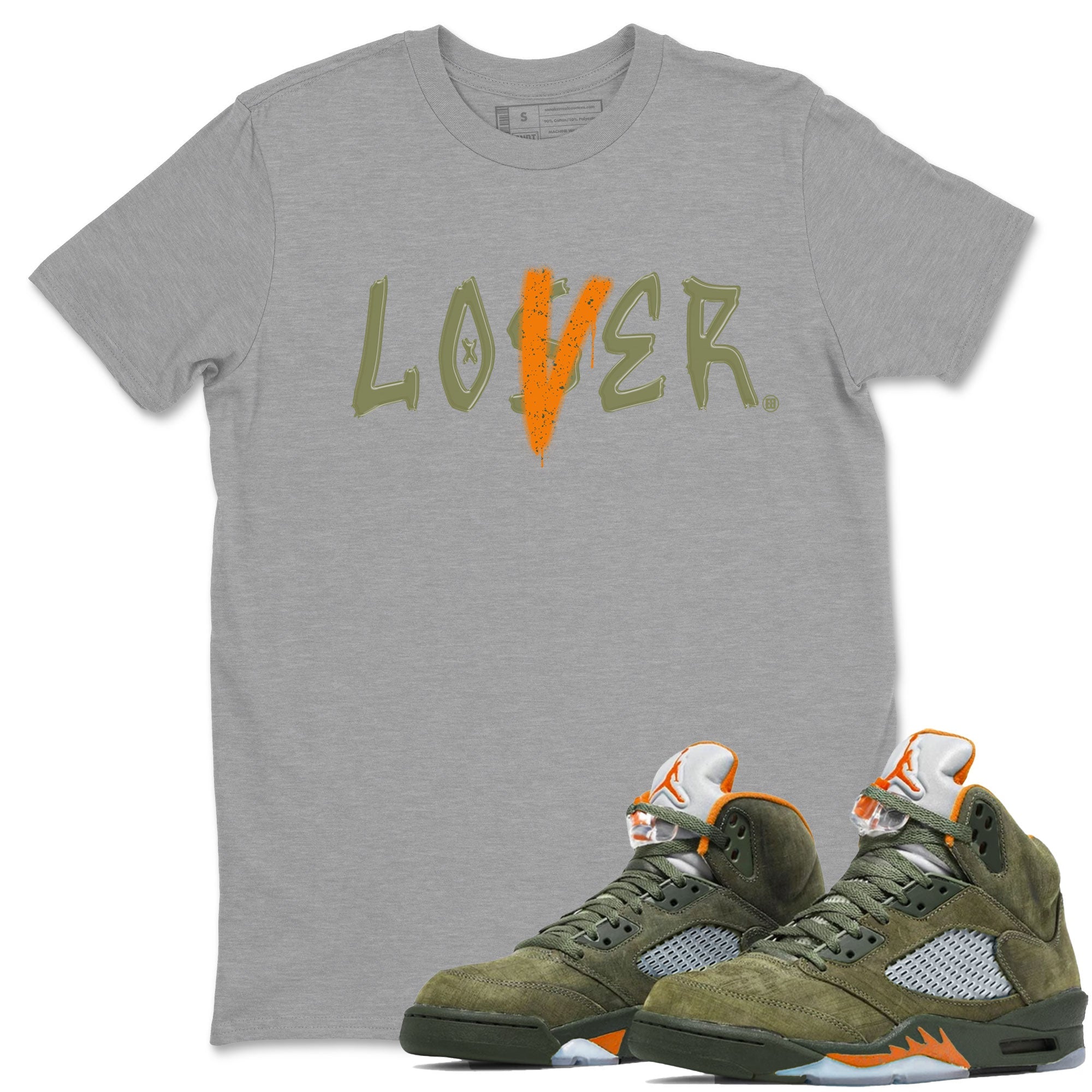 5s Olive shirt to match jordans Loser Lover sneaker tees Air Jordan 5 Retro Olive Drip Gear Zone unisex cotton Heather Grey 1 crew neck shirt