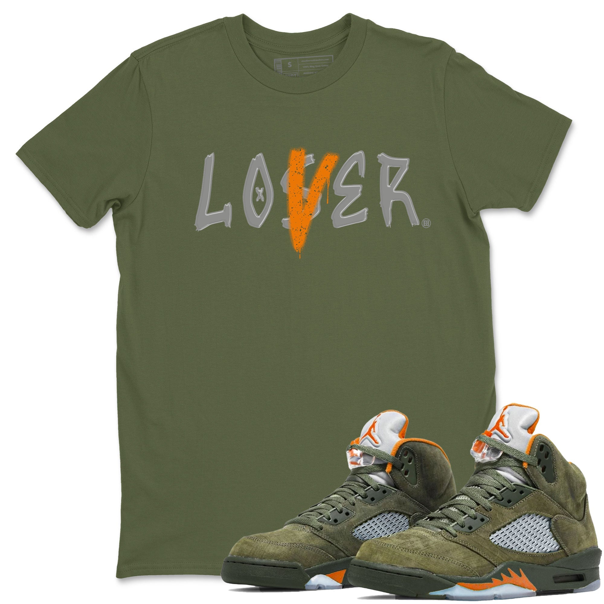 5s Olive shirt to match jordans Loser Lover sneaker tees Air Jordan 5 Retro Olive Drip Gear Zone unisex cotton Military Green 1 crew neck shirt