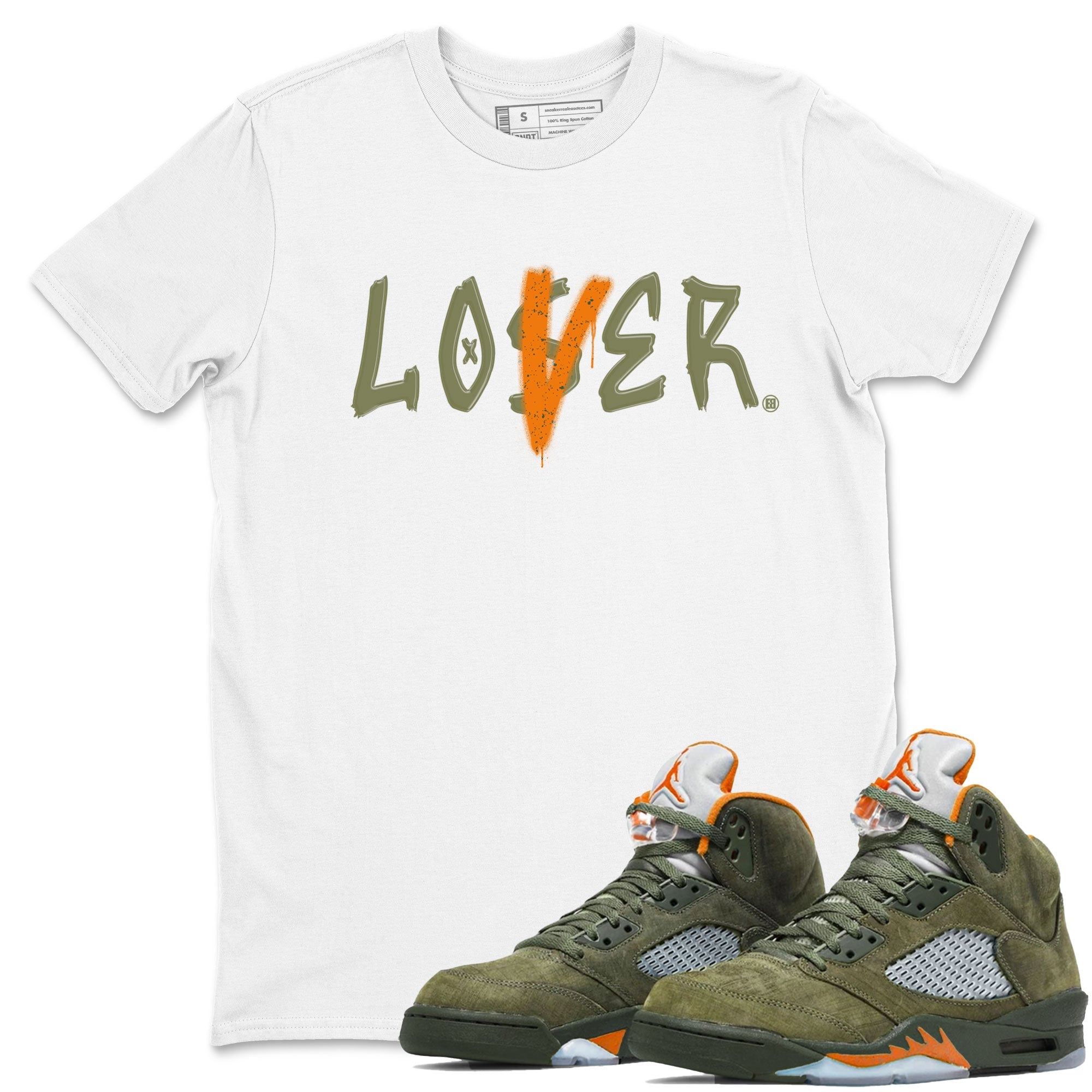 5s Olive shirt to match jordans Loser Lover sneaker tees Air Jordan 5 Retro Olive Drip Gear Zone unisex cotton White 1 crew neck shirt