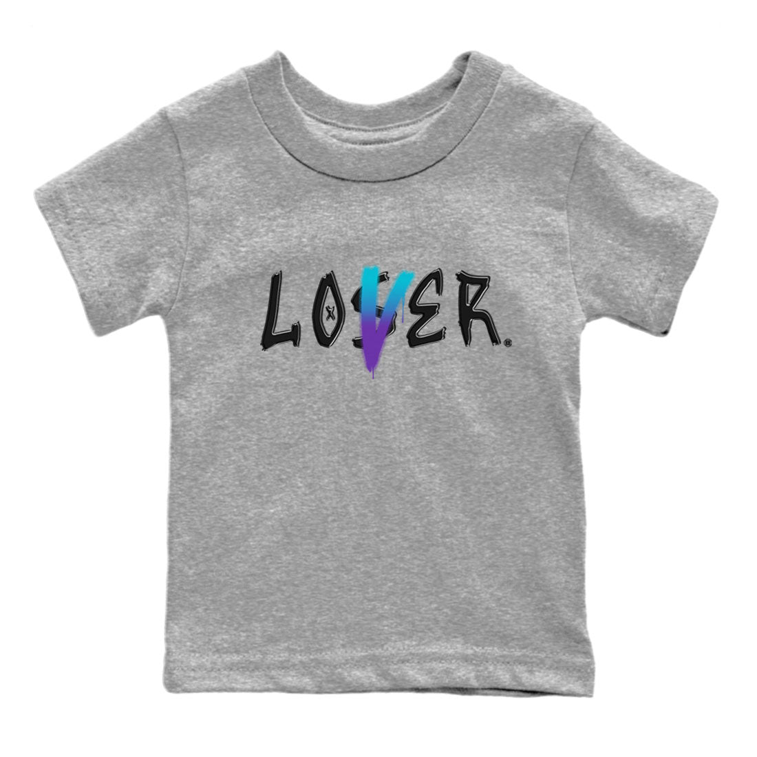 AJ6 Aqua Sneaker Match Tees Loser Lover Streetwear Sneaker Shirt Air Jordan 6 Aqua Drip Gear Zone Sneaker Matching Clothing Kids and Baby Youth Shirts Heather Grey 2
