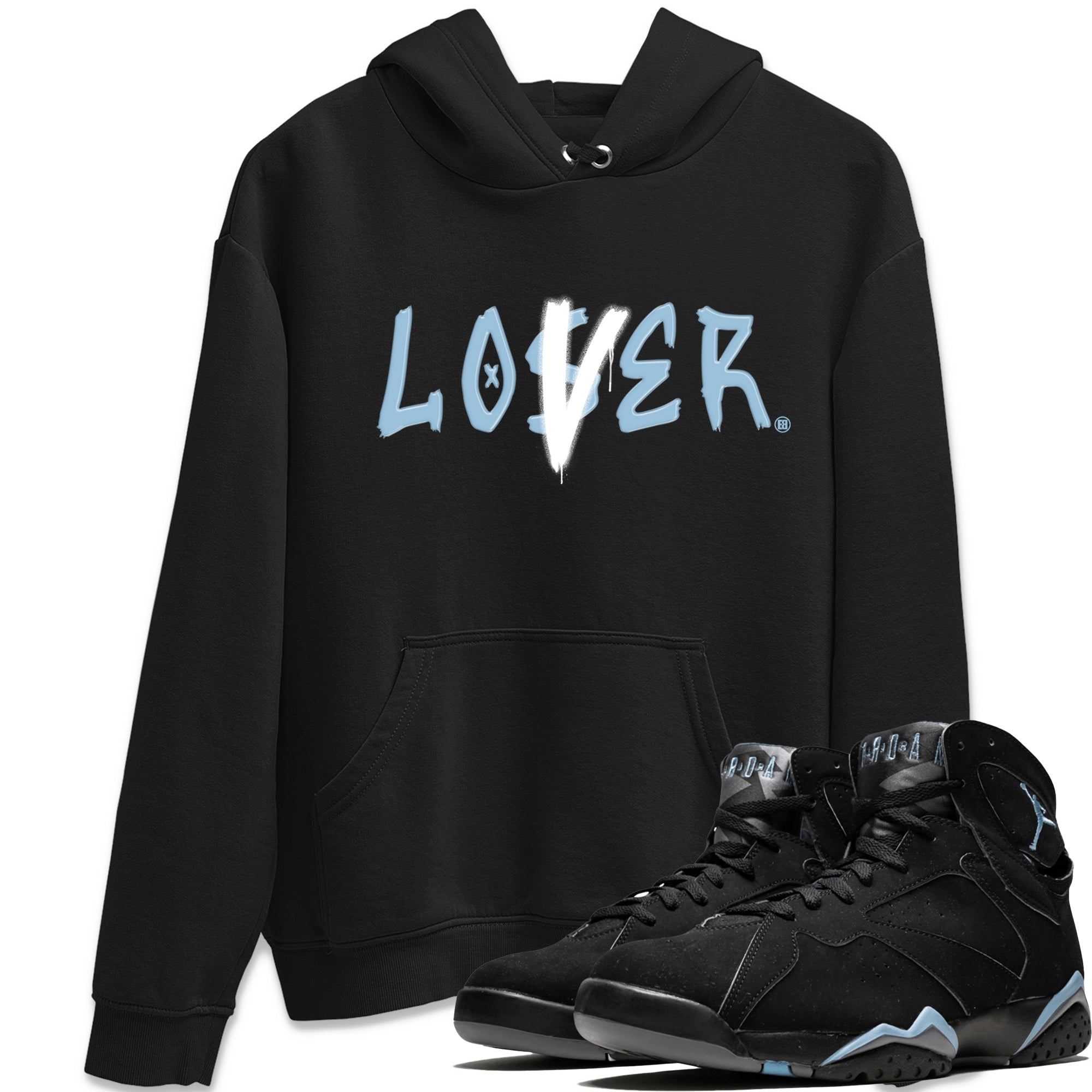 Air Jordan 7 Chambray Sneaker Match Tees Loser Lover Streetwear Sneaker Shirt AJ7 Chambray Drip Gear Zone Sneaker Matching Clothing Unisex Shirts Black 1